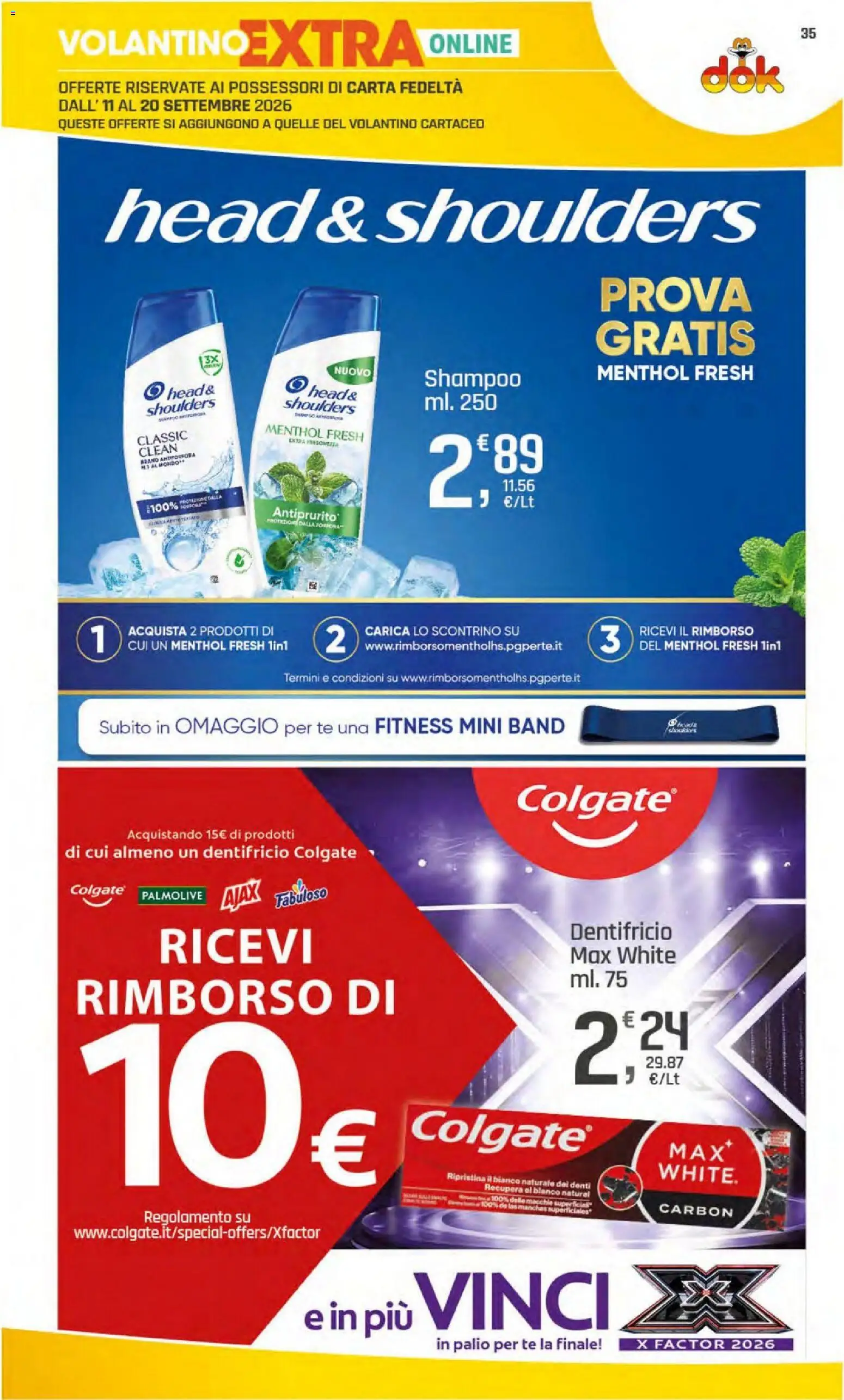 Volantino DOK del 11/09/2026 | Pagina: 35 | Prodotti: Head & Shoulders, Shampoo, Dentifricio, Tè