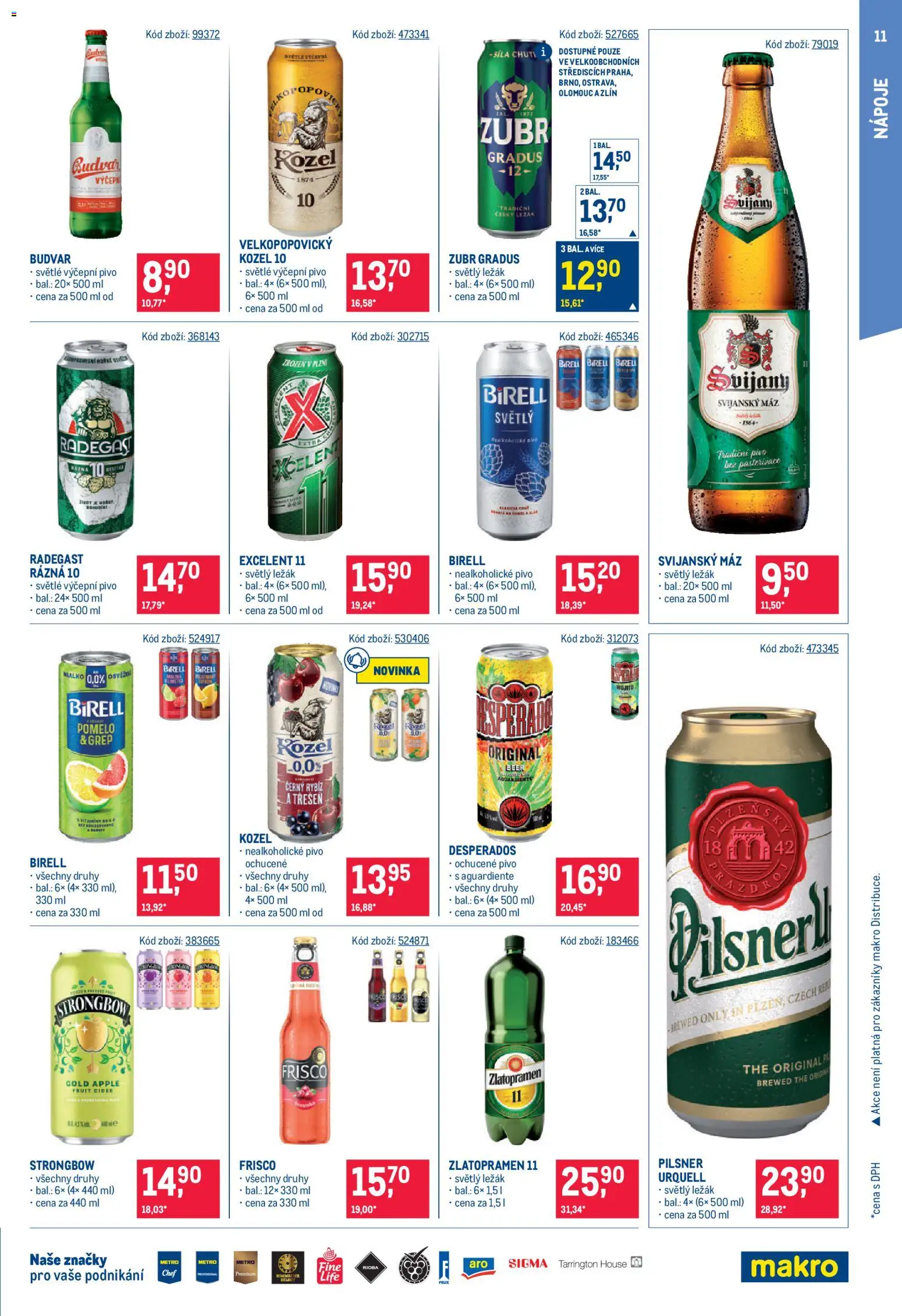 Makro leták - Maloobchod od 29.07.2026 | Strana: 11 | Produkty: Pomelo, Birell, Kozel, Radegast Rázna 10