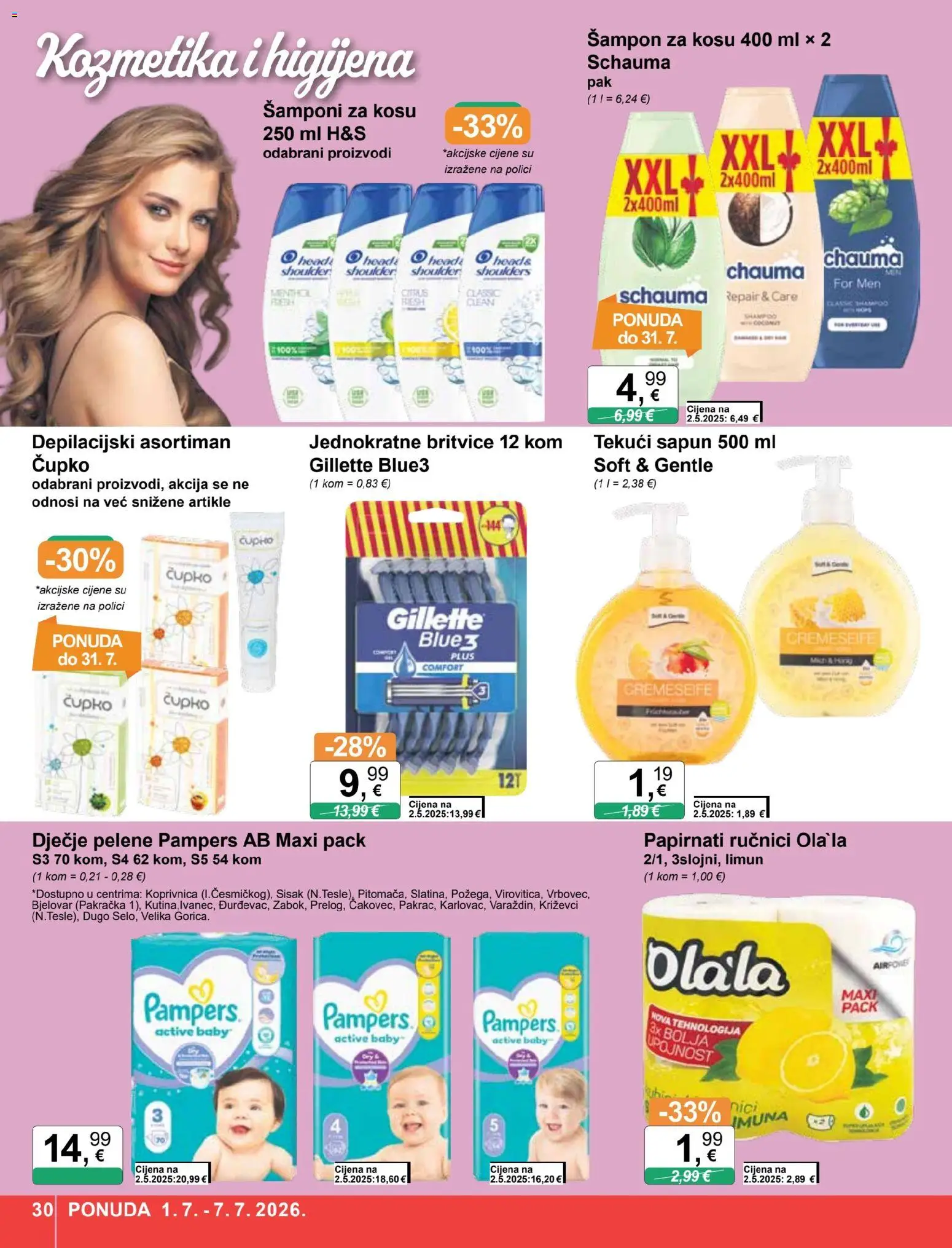 KTC katalog | vrijedi od 01.07.2026 | Stranica: 30 | Proizvodi: Šampon, Sapun, Papirnati ručnici, Limun