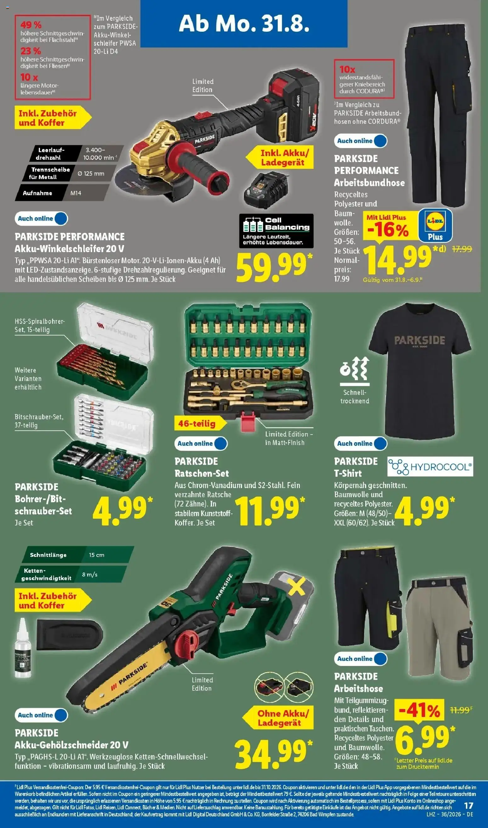 Lidl Prospekt Wahlstedt (ab 31.08.2026) zum Blättern » Angebote | Seite: 33 | Produkte: T-Shirt, Bad, Koffer, Ladegerät