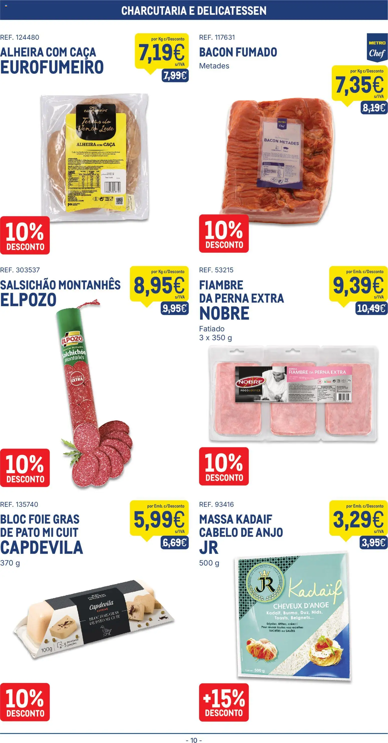 Makro folheto │ válido de 08/09/2026 | Página: 10 | Produtos: Fiambre, Bacon, Massa, Alheira