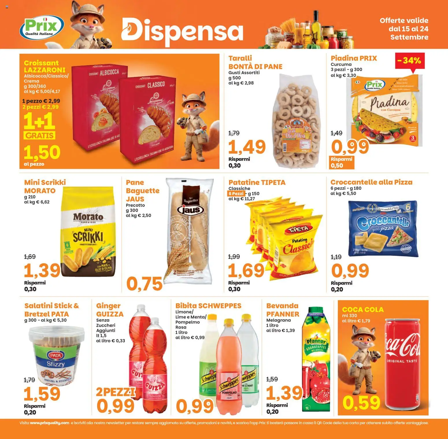 Volantino Prix del 15/09/2026 | Pagina: 17 | Prodotti: Pizza, Pompelmo, Bibita, Olio d'oliva