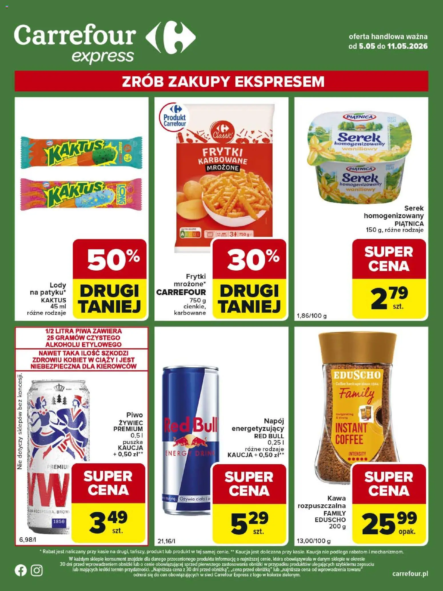 Carrefour gazetka - Express od 05.05.2026 | Strona: 2 | Produkty: Serek homogenizowany, Serek, Frytki, Lody