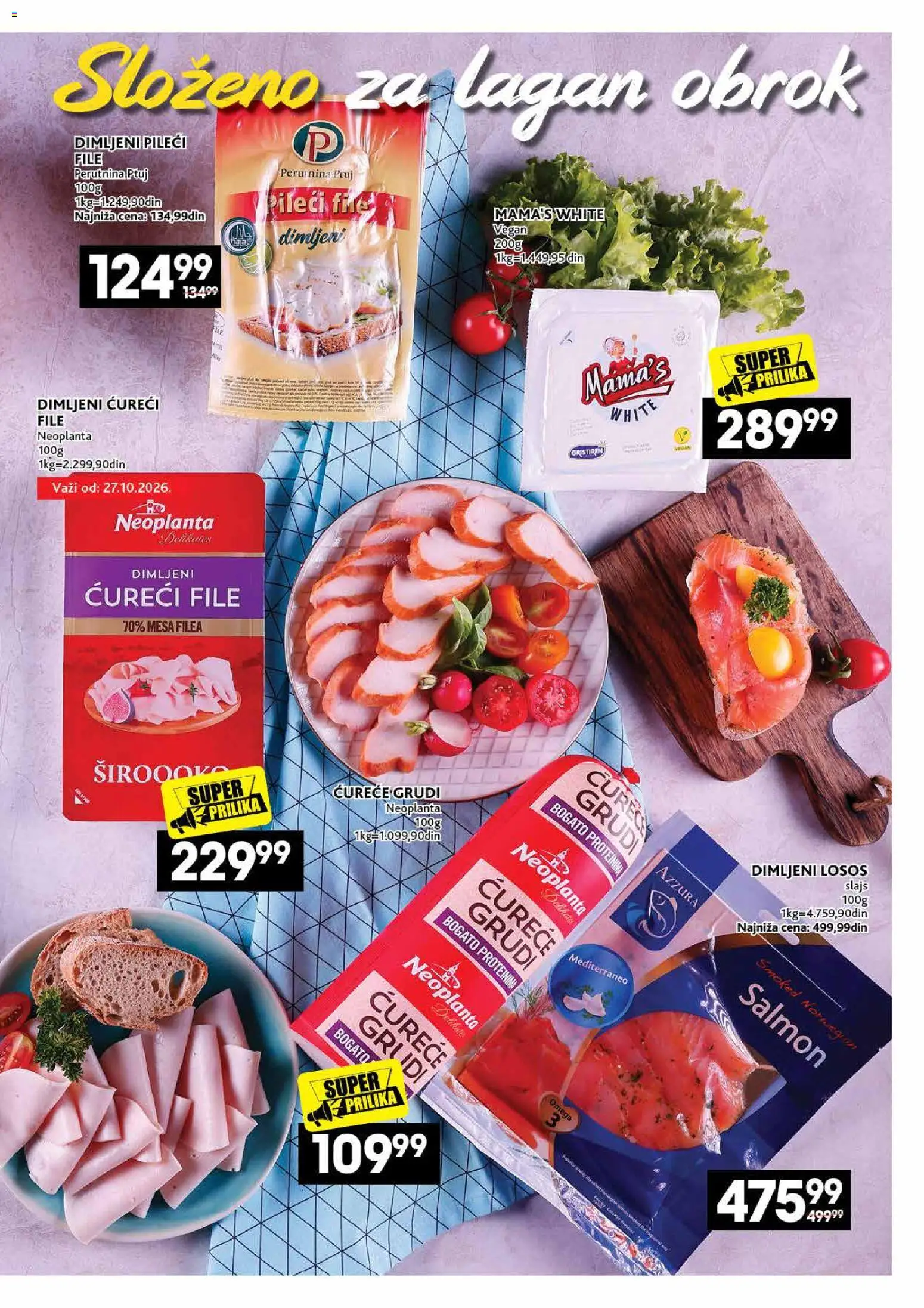 Idea katalog - važi od 26.10.2026 | Strana: 19 | Proizvode: Losos, Ćureći file, Perutnina Ptuj, Omega