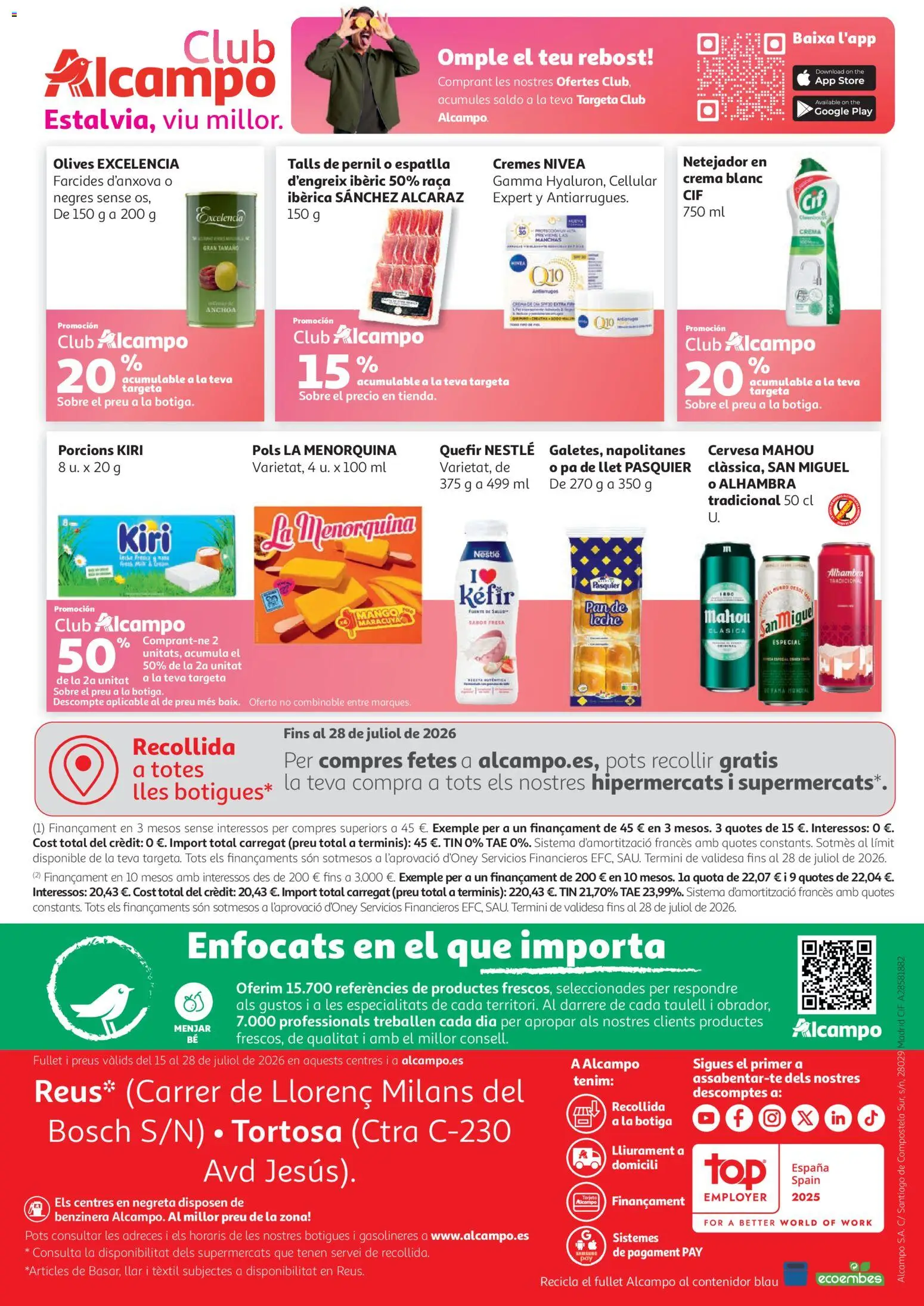Alcampo Superstore Litoral Catalan │ válido desde el 15/07/2026 | Página: 12 | Productos: Leche, Pan, Crema