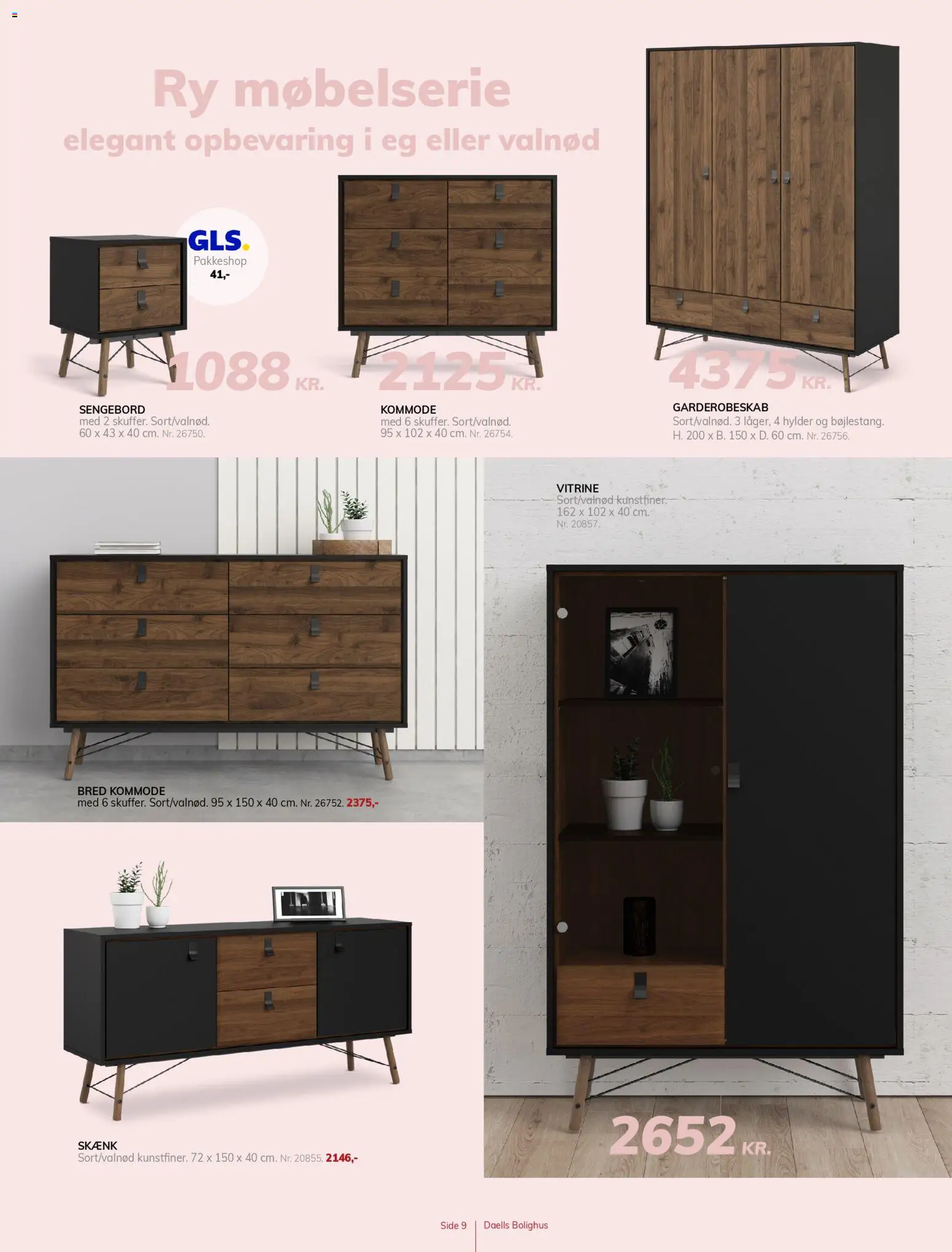Daells Bolighus tilbudsavis – gyldig fra 11/02/2026 | Side: 9 | Produkter: Kommode, Sengebord, Skænk, Vitrine