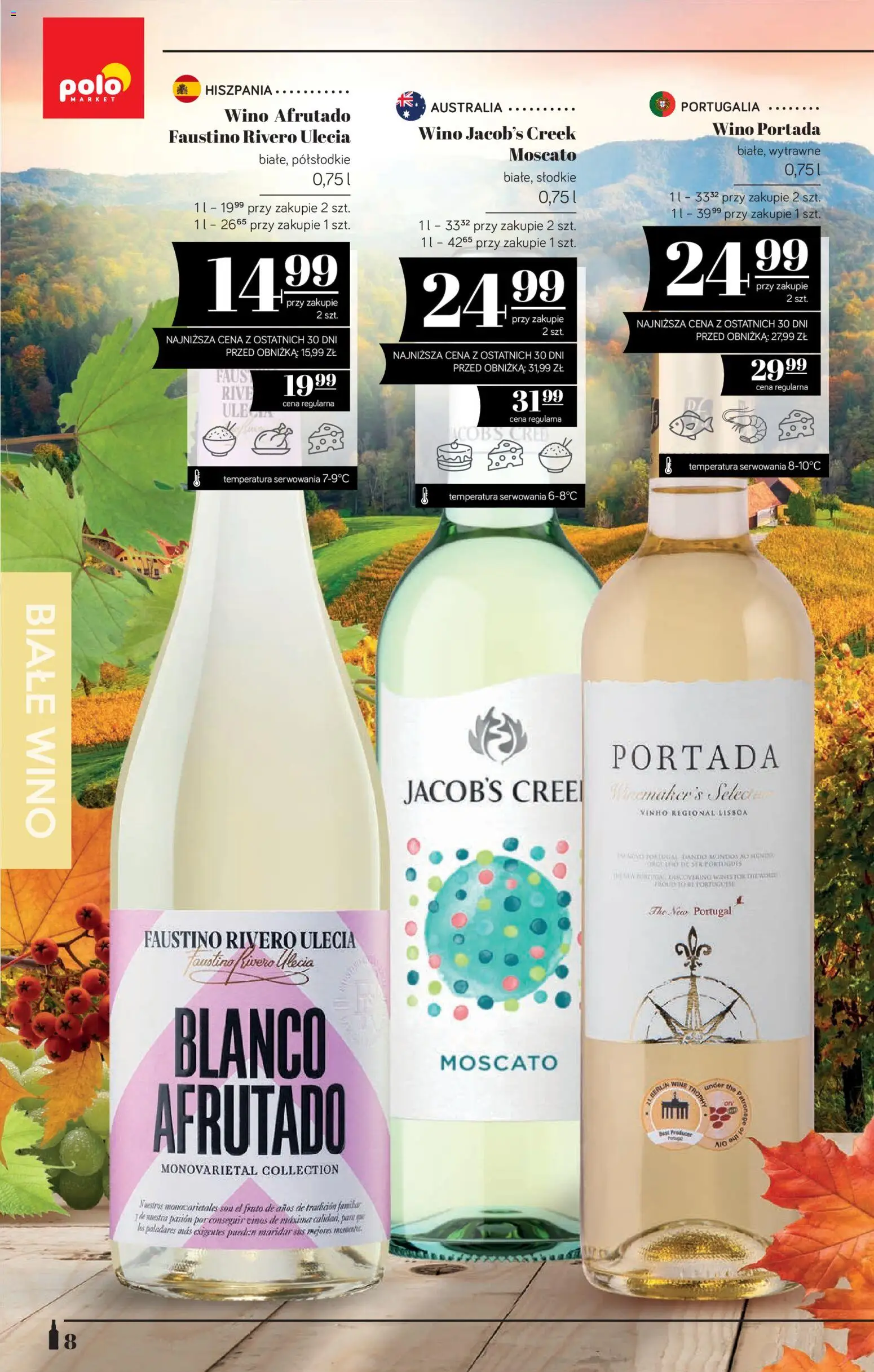 POLOmarket katalog - Alkoholi od 08.10.2026 | Strona: 8 | Produkty: Wino portada, Por, Wino, Białe wino