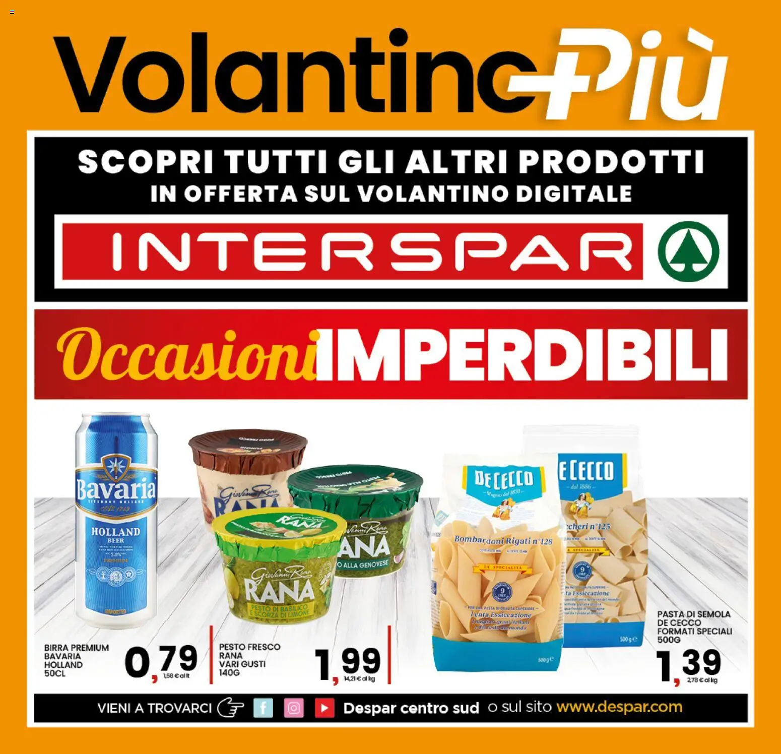 Volantino Interspar del 10/09/2026 | Pagina: 17 | Prodotti: Birra, De Cecco, Pasta di semola, Pesto