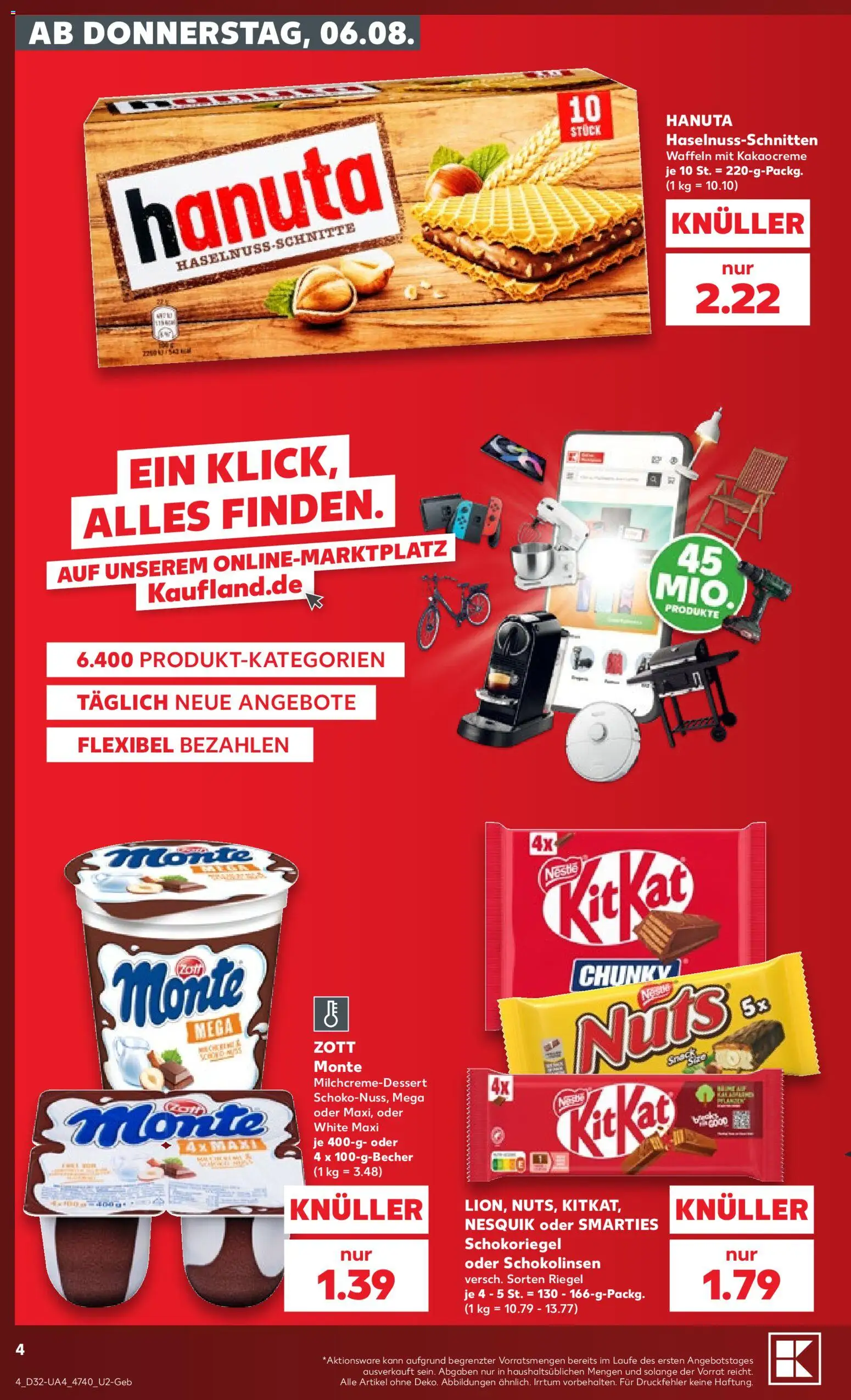 Kaufland Prospekt Hannover – gültig ab 06.08.2026 | Seite: 4 | Produkte: Nesquik, Smarties, Waffeln