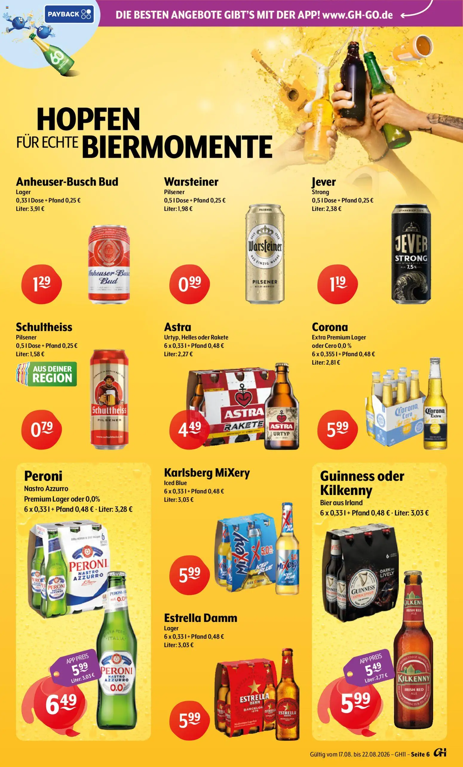 Getränke Hoffmann Prospekt – gültig ab 17.08.2026 | Seite: 6 | Produkte: Astra, Warsteiner, Jever, Mixery