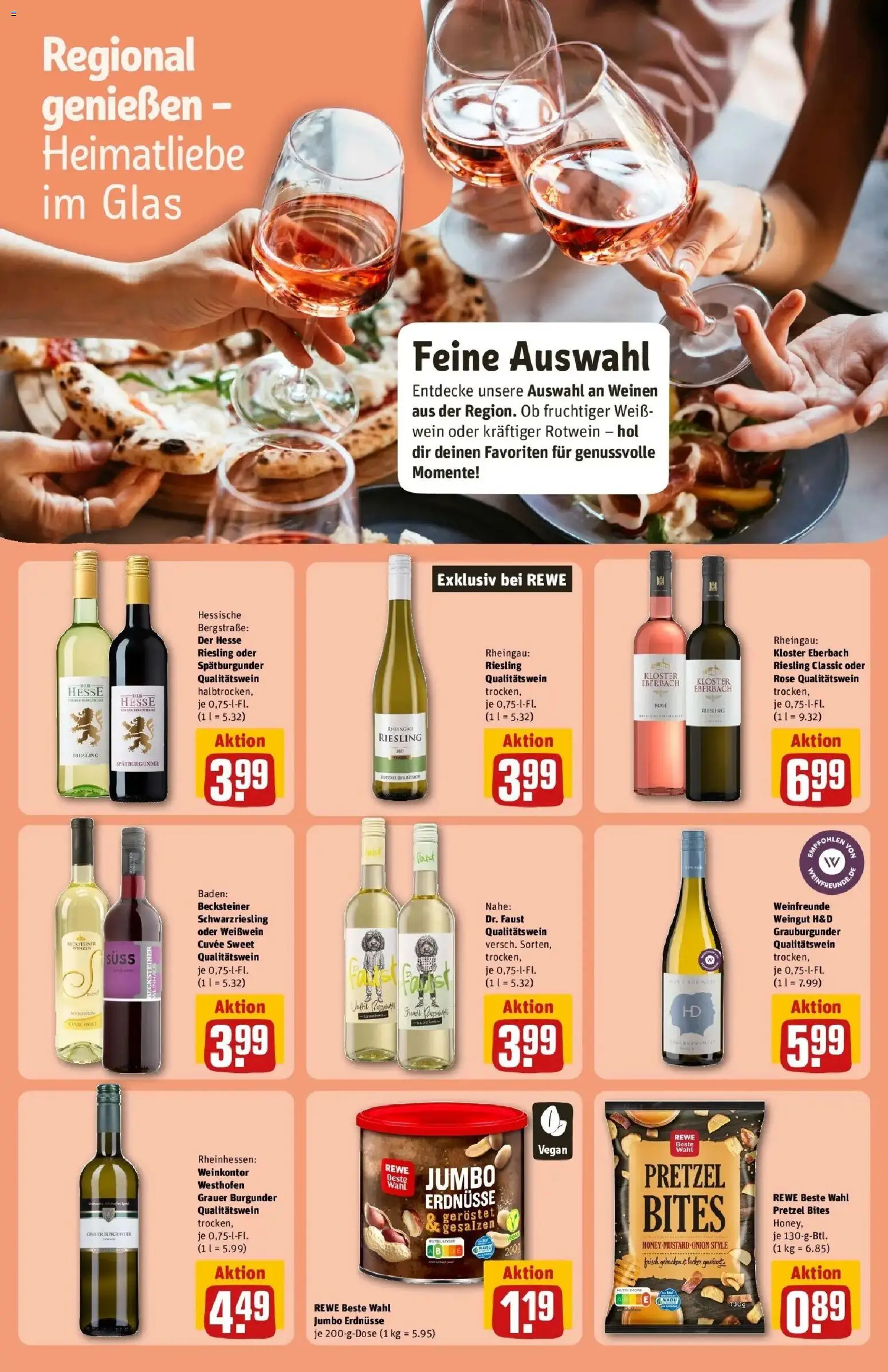 REWE Prospekt ab 05.10.2026 zum Blättern » Angebote | Seite: 16 | Produkte: Erdnüsse, Weißwein, Rotwein, Wein