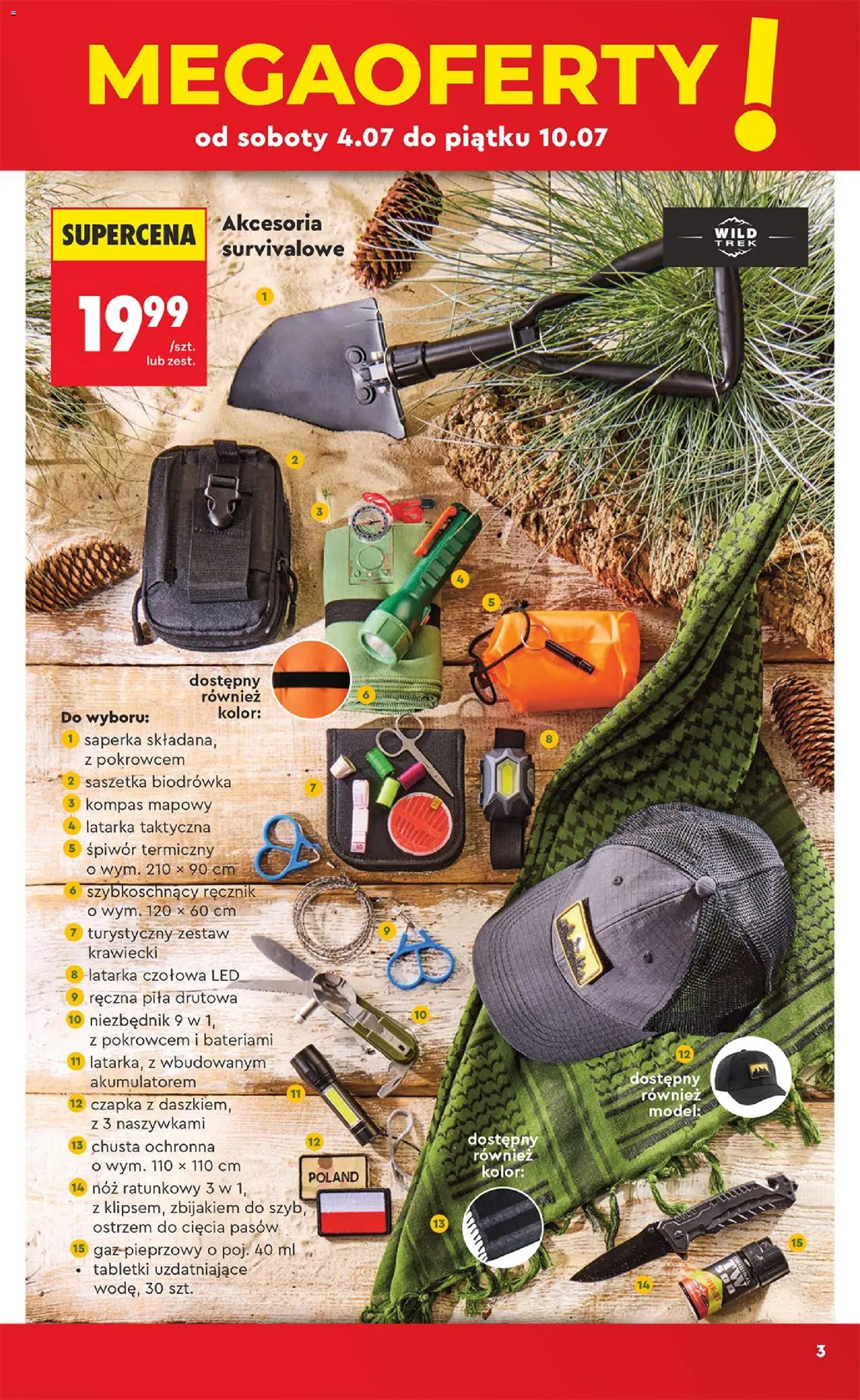 Biedronka gazetka - Hity i inspiracje od 04.07.2026 | Strona: 3 | Produkty: Czapka, Latarka czołowa