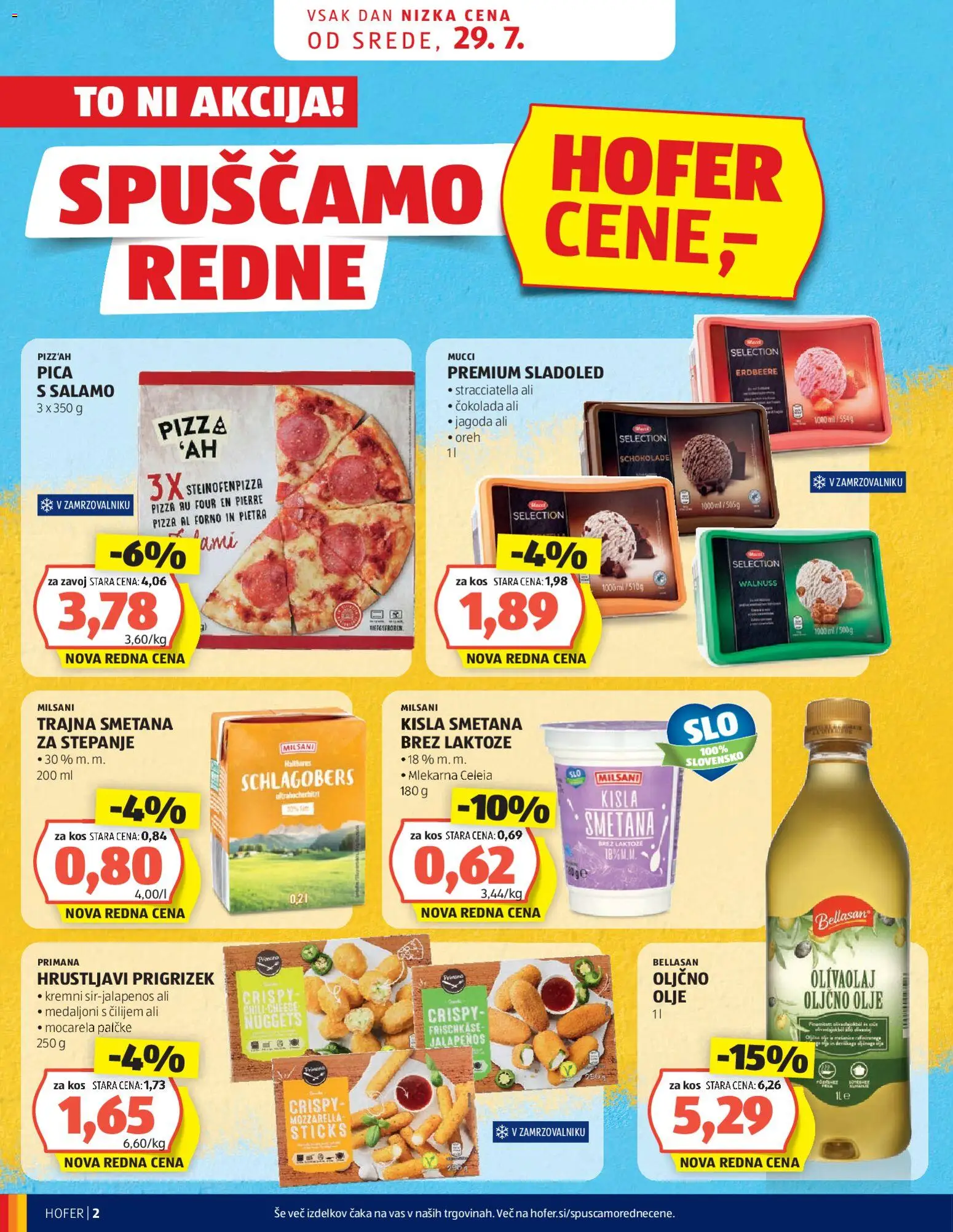 Novi Hofer katalog ponudbe – veljaven od 29.07.2026 | Stran: 2 | Izdelki: Oljčno olje, Kos, Pica, Kisla smetana
