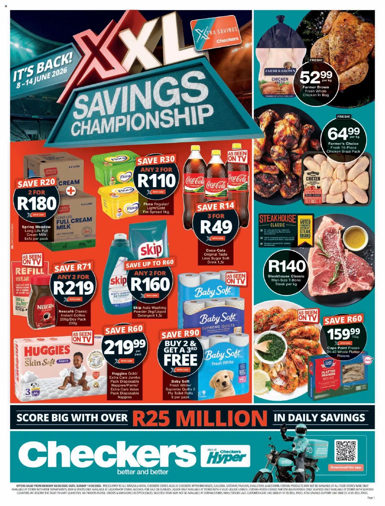 New Checkers catalogue – valid from 08.06.2026 | Page: 1 | Products: Platter, Toilet, Coffee, Fat spread