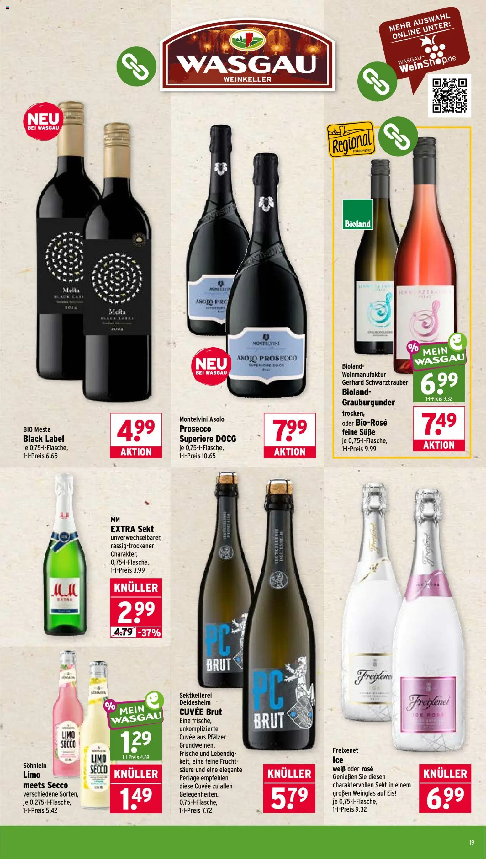 Wasgau Prospekt – gültig ab 26.05.2026 | Seite: 19 | Produkte: Freixenet, Sekt, Prosecco, Eis