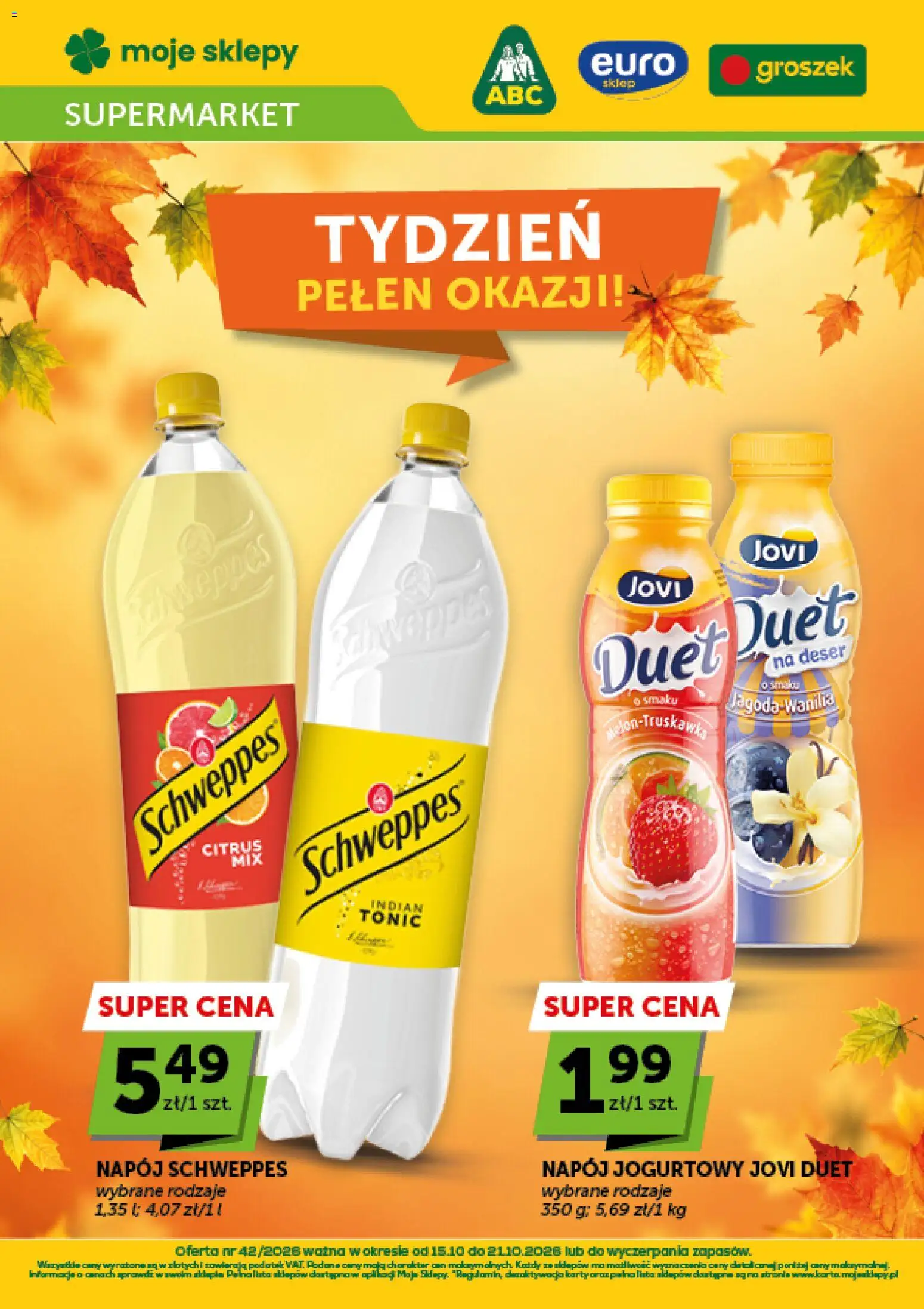 Euro Sklep gazetka od 15.10.2026 | Strona: 1 | Produkty: Groszek, Deser, Tonic, Wanilia