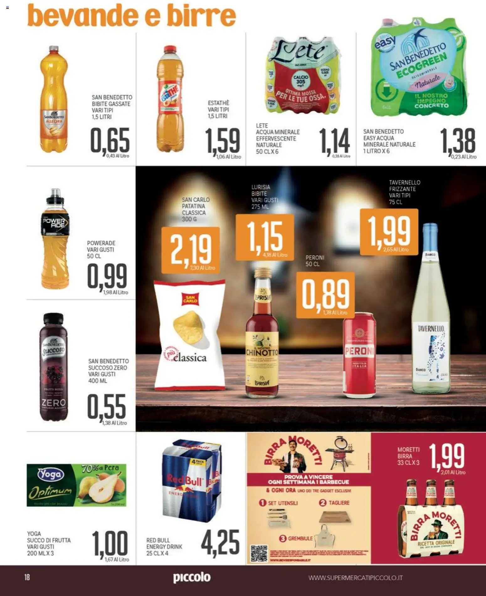 Volantino Piccolo del 18.05.2026 | Pagina: 18 | Prodotti: Birra, Barbecue, Tagliere, Grembiule