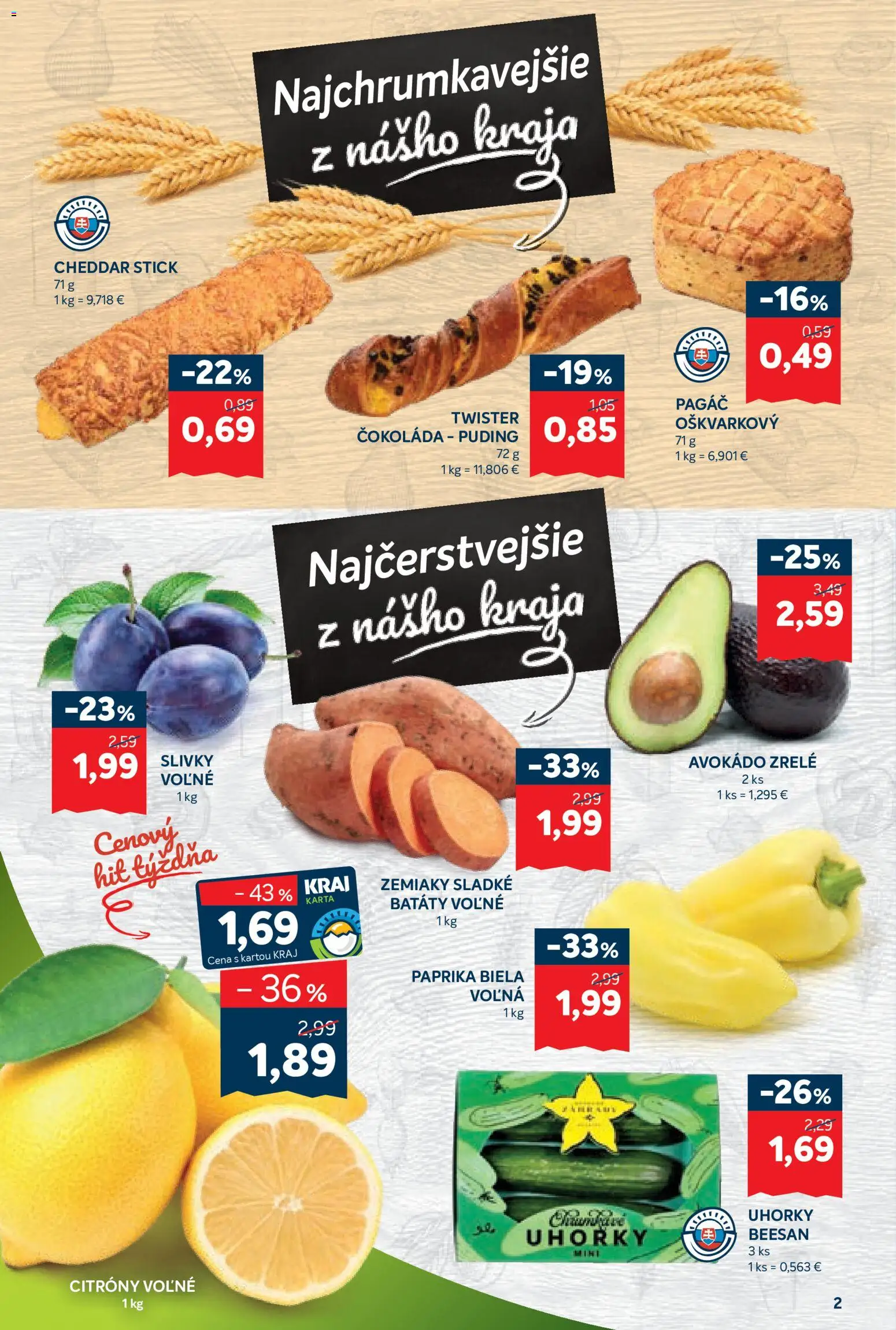 Nové Kraj akcie – leták je platný od 10.09.2026 | Strana: 2 | Produkty: Paprika, Zemiaky, Slivky, Uhorky