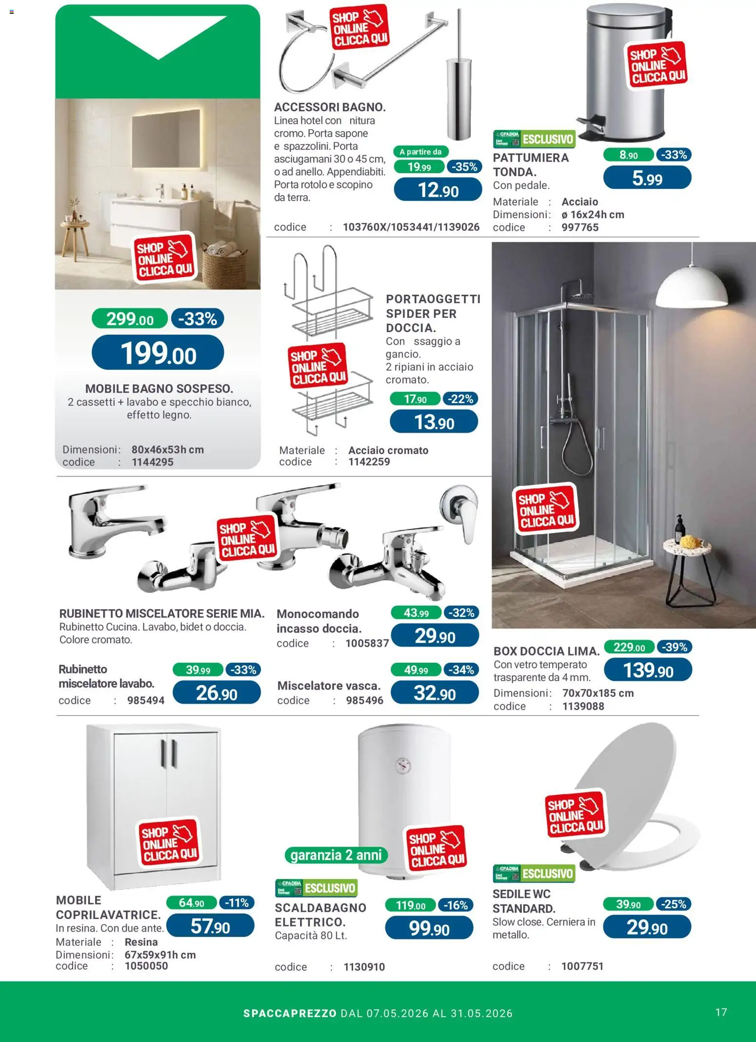 Volantino CFadda del 07.05.2026 | Pagina: 17 | Prodotti: Scopino, Mobile, Sapone, Scaldabagno