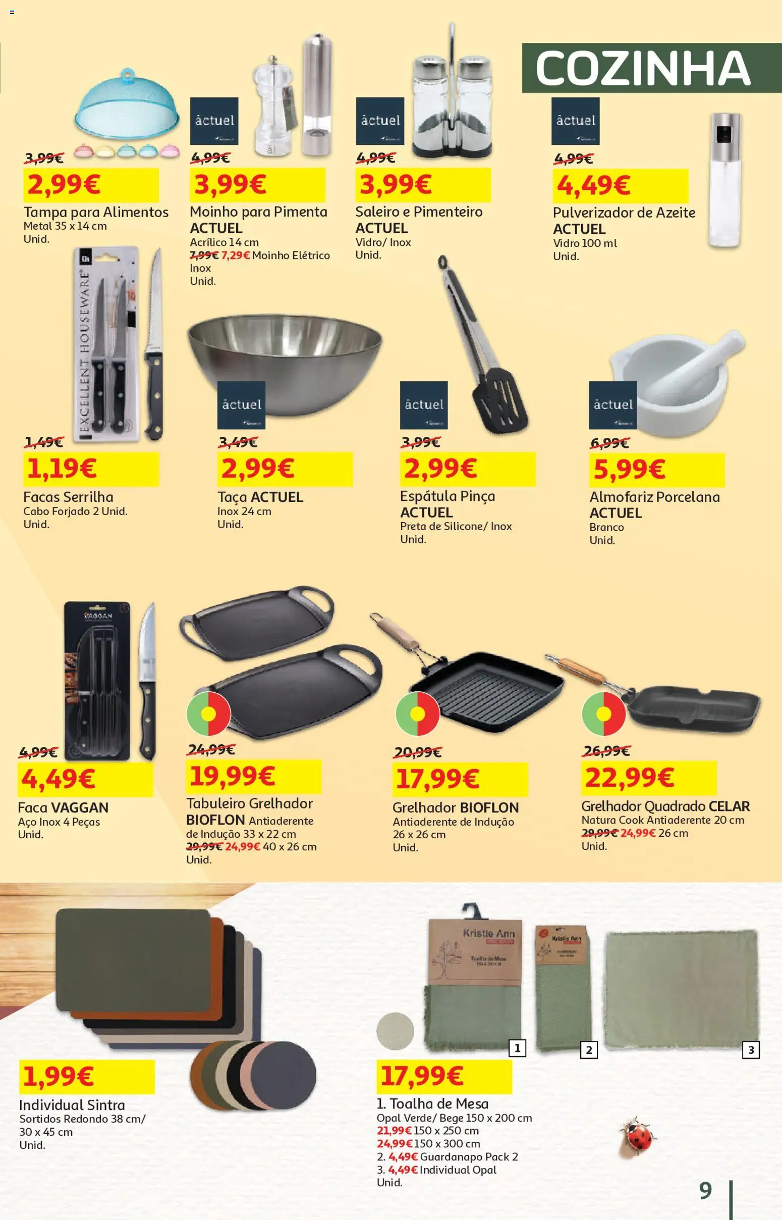 Auchan - Vida no Exterior │ válido de 06.05.2026 | Página: 9 | Produtos: Espátula, Pinça, Pimenta, Mesa