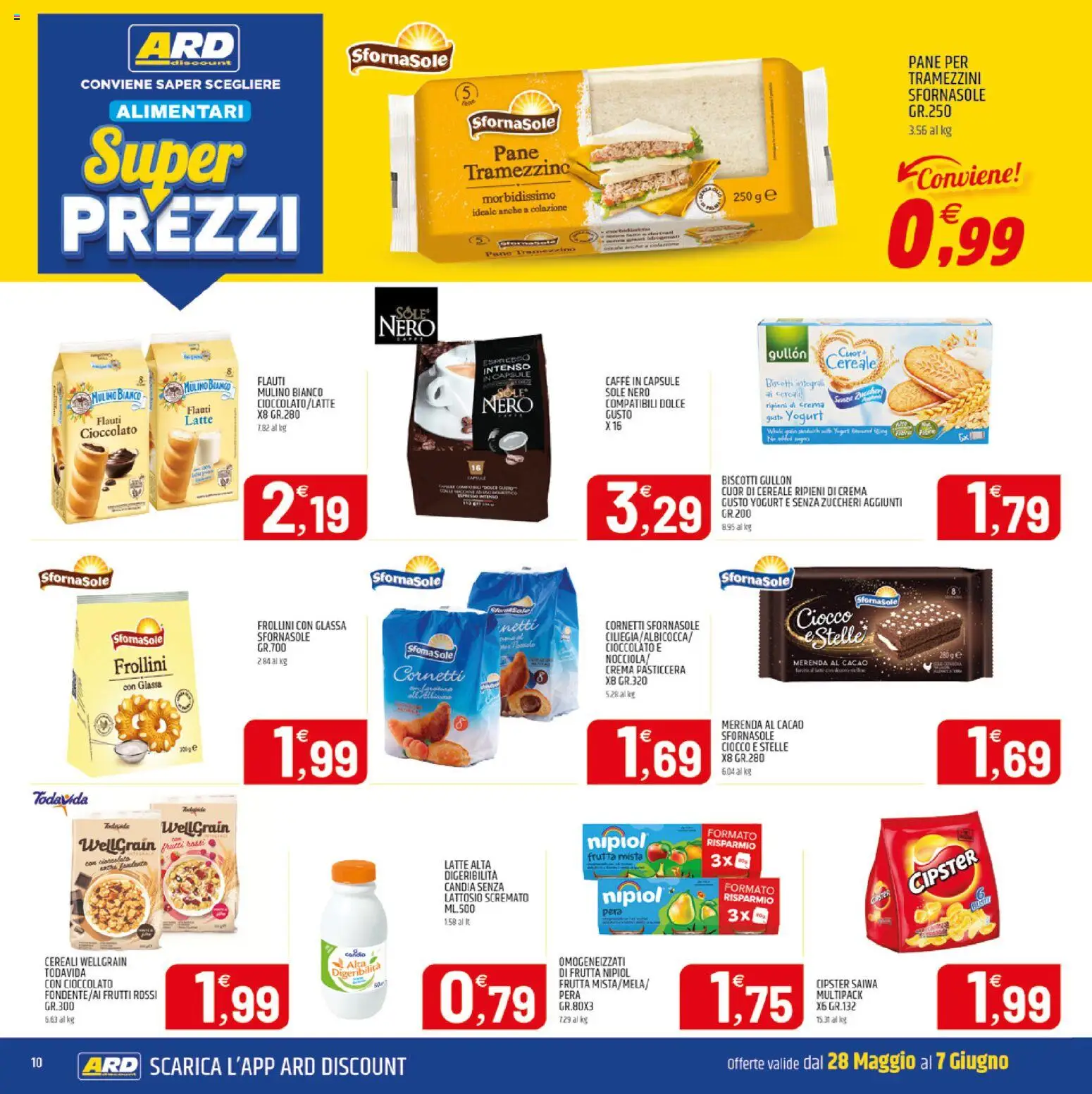 Volantino ARD Discount del 28.05.2026 | Pagina: 10 | Prodotti: Crema, Yogurt, Frutta, Pera