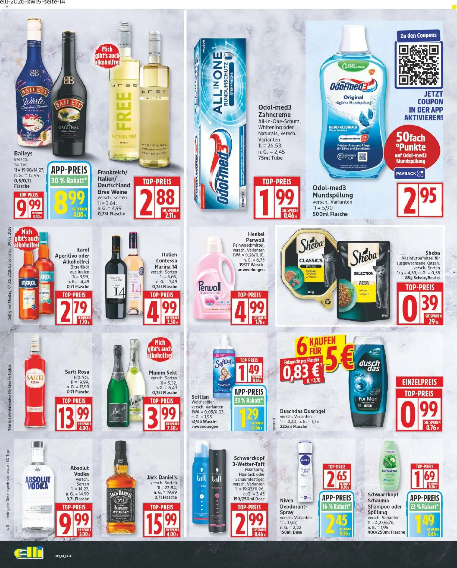 Elli Markt Prospekt Verl  – gültig ab 04.05.2026 | Seite: 14 | Produkte: Mumm sekt, Perwoll, Spülung, Duschdas