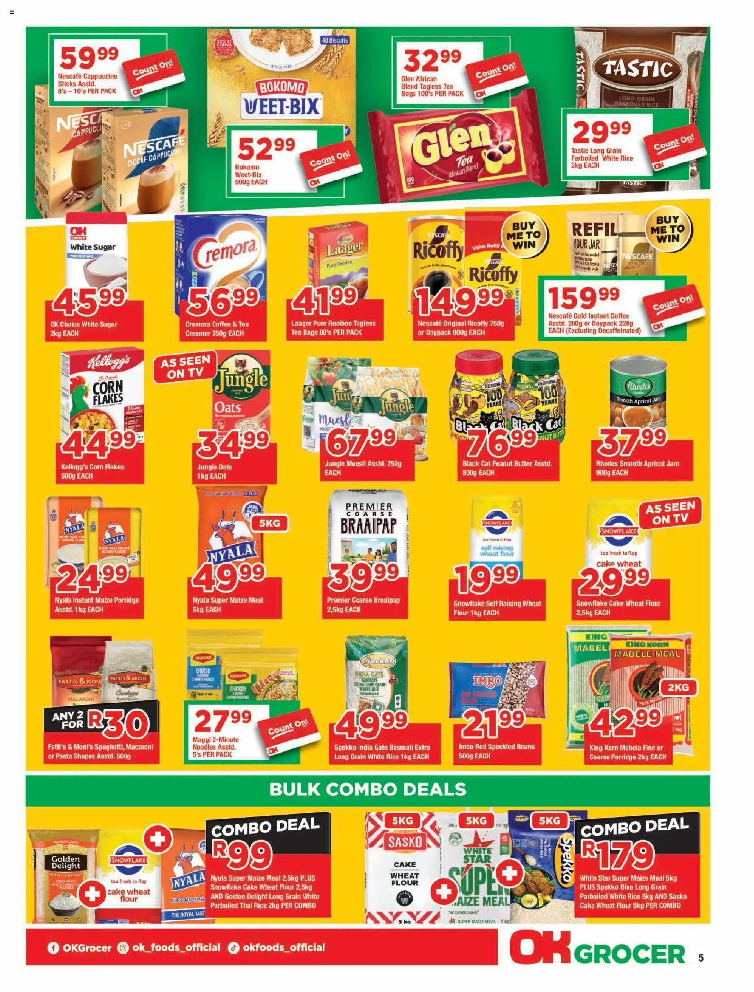 New OK Foods catalogue – valid from 23/09/2026 | Page: 5 | Products: Beans, Noodles, Pasta, Peanut butter