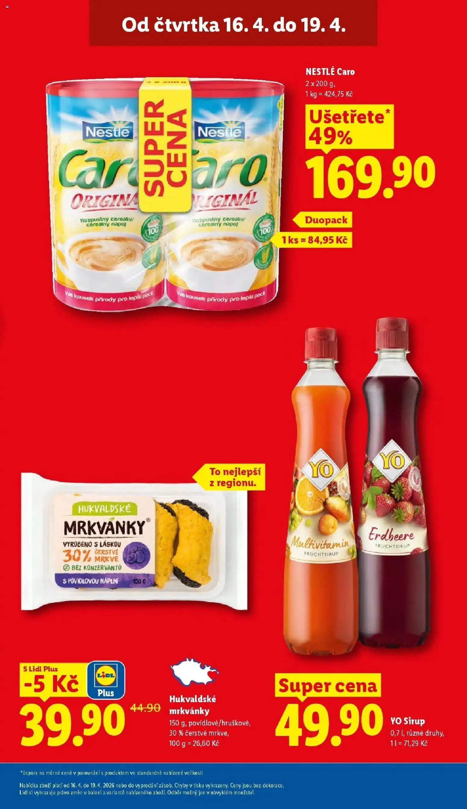 Lidl aktuální leták od 16.04.2026 | Strana: 3 | Produkty: Yo sirup, Sirup, Sirup YO, Caro