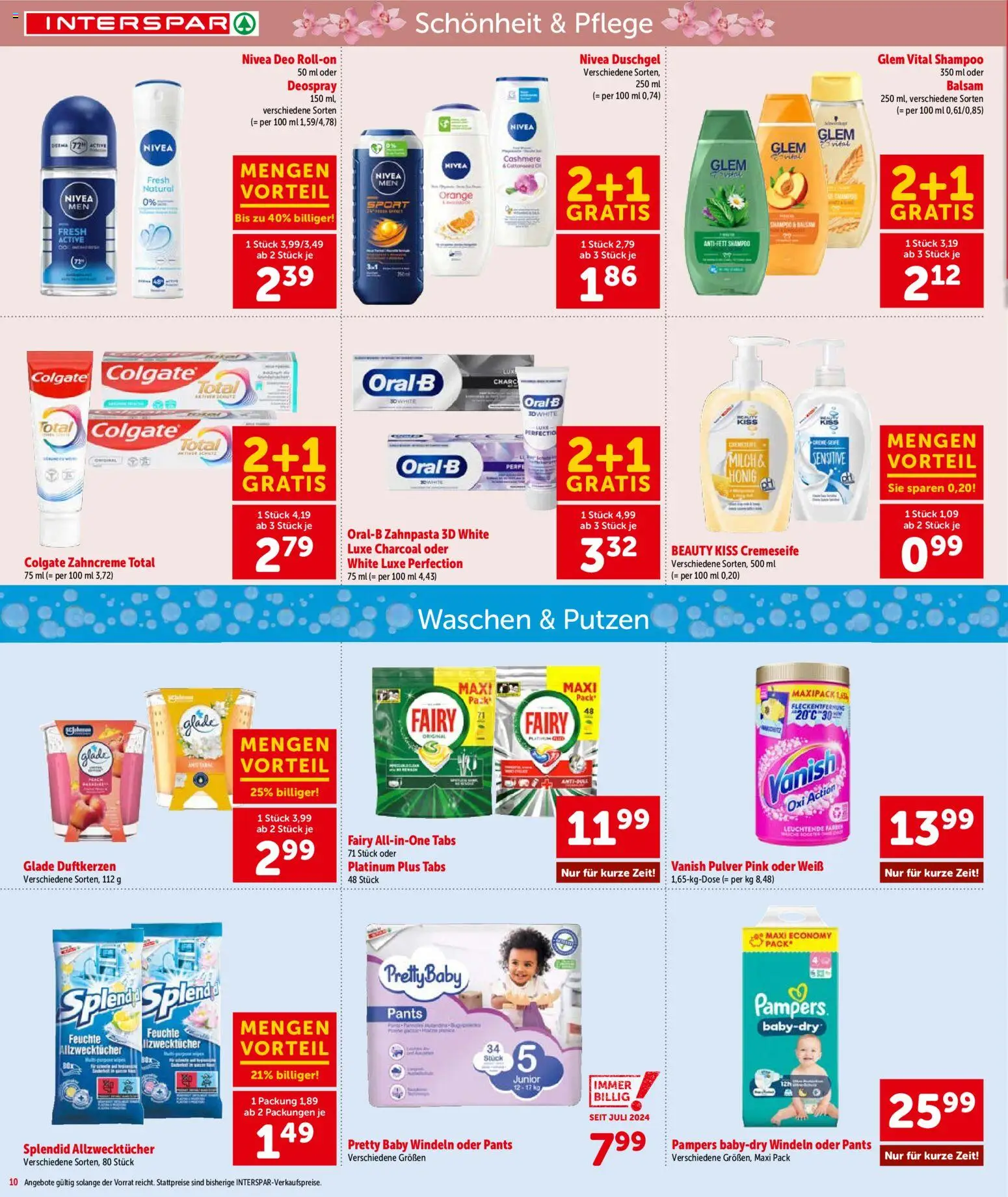 Interspar Flugblatt - Wien gültig ab 29.05.2026 | Seite: 10 | Produkte: Pampers, Shampoo, Duschgel, Zahnpasta