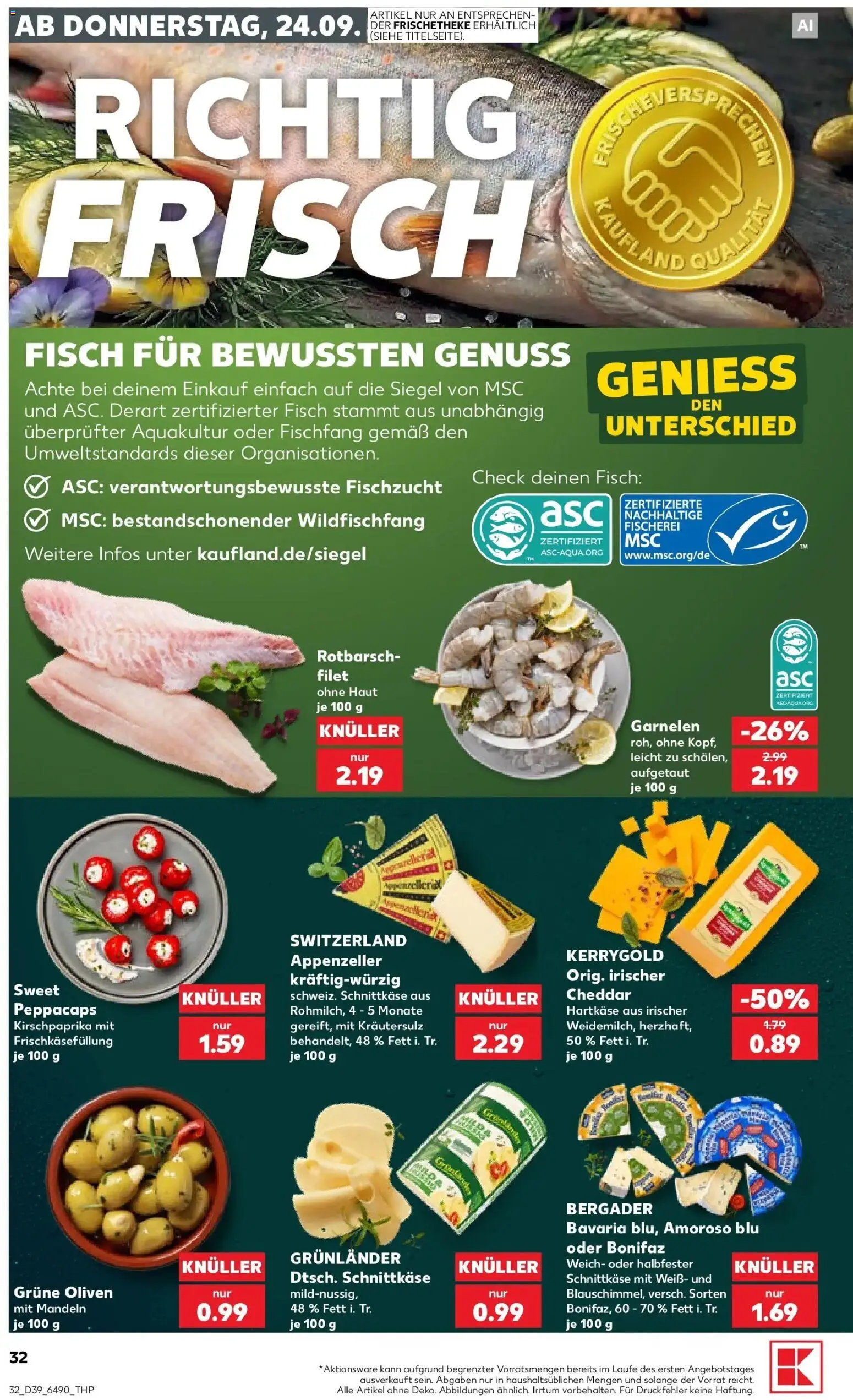 Prospekt Kaufland ab 21.09.2026 » Angebote Online zum Blättern | Seite: 35 | Produkte: Garnelen, Mandeln, Fisch, Grunlander