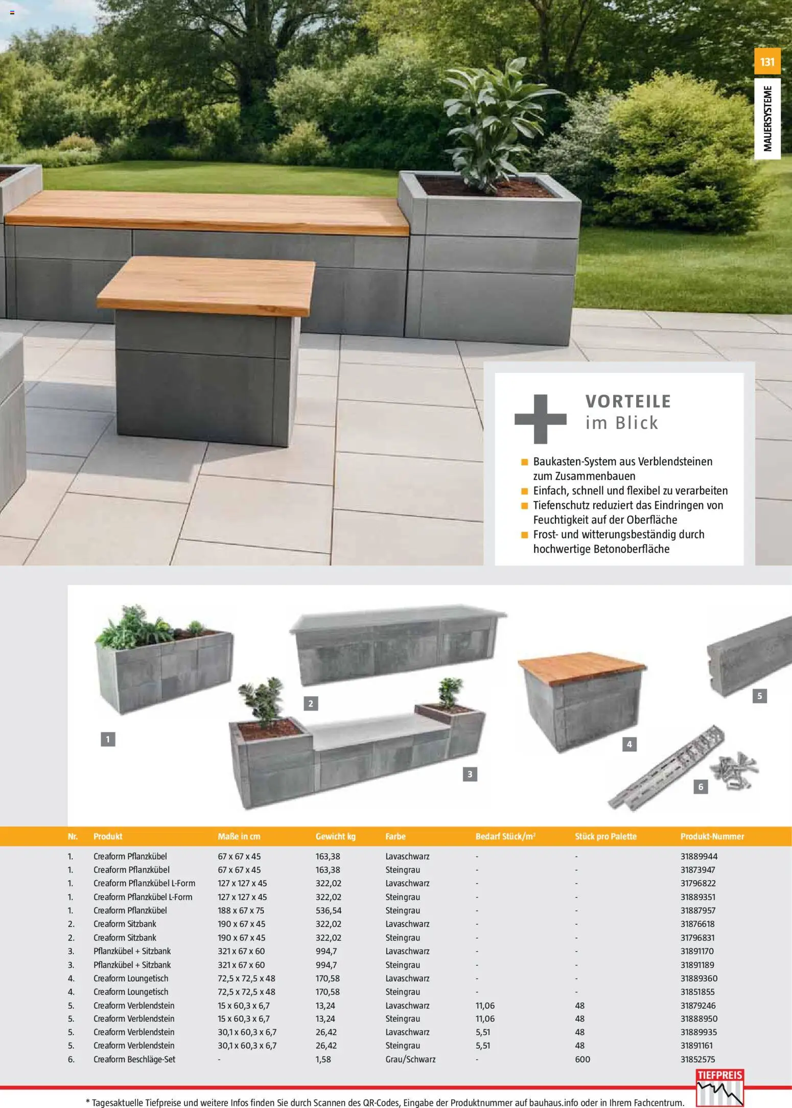 Bauhaus Gartenbaumaterialien gültig ab 01.04.2026 | Seite: 131 | Produkte: Gewicht