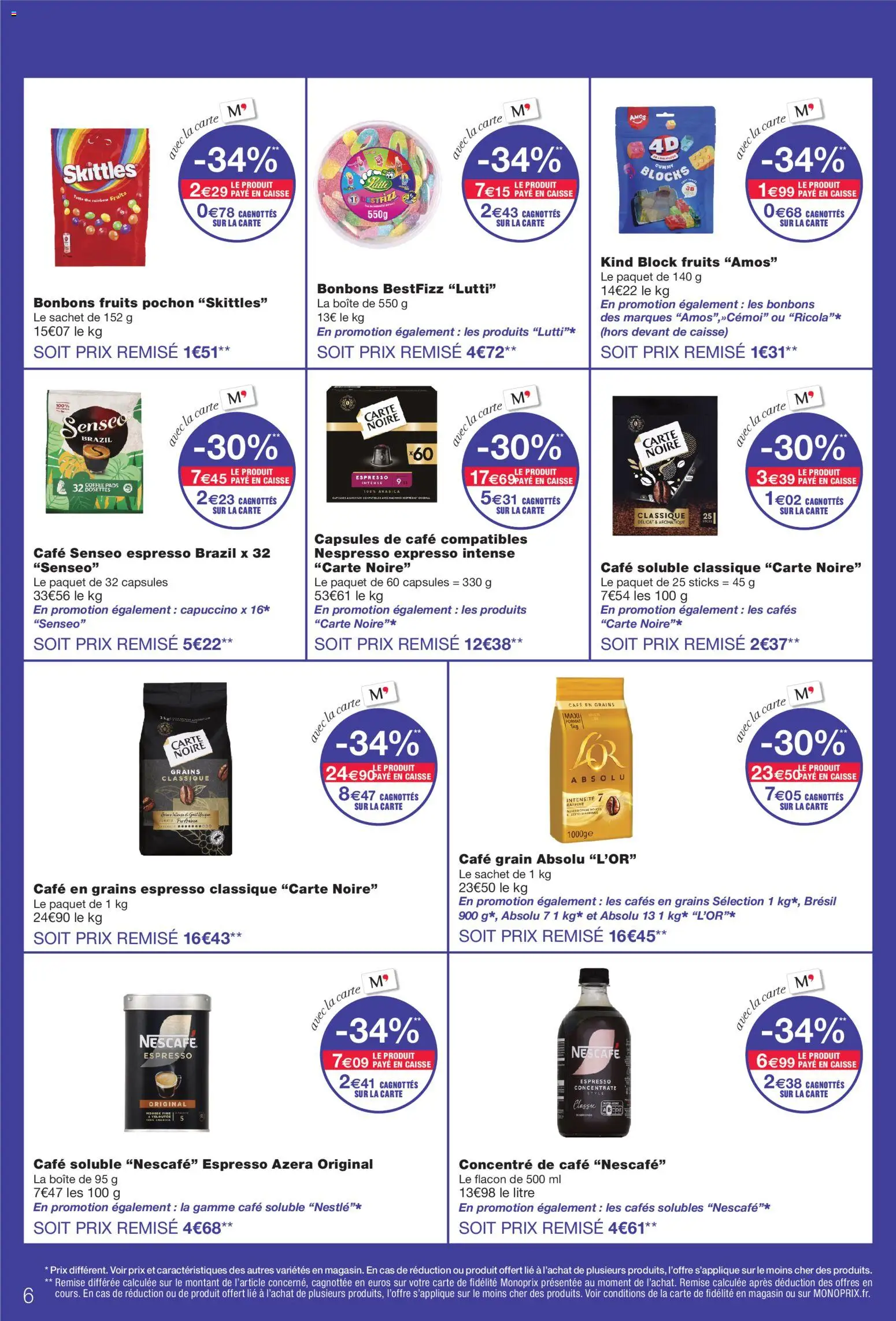 {H1} | Page: 6 | Produits: Senseo, Café, Capsules de café, Carte Noire