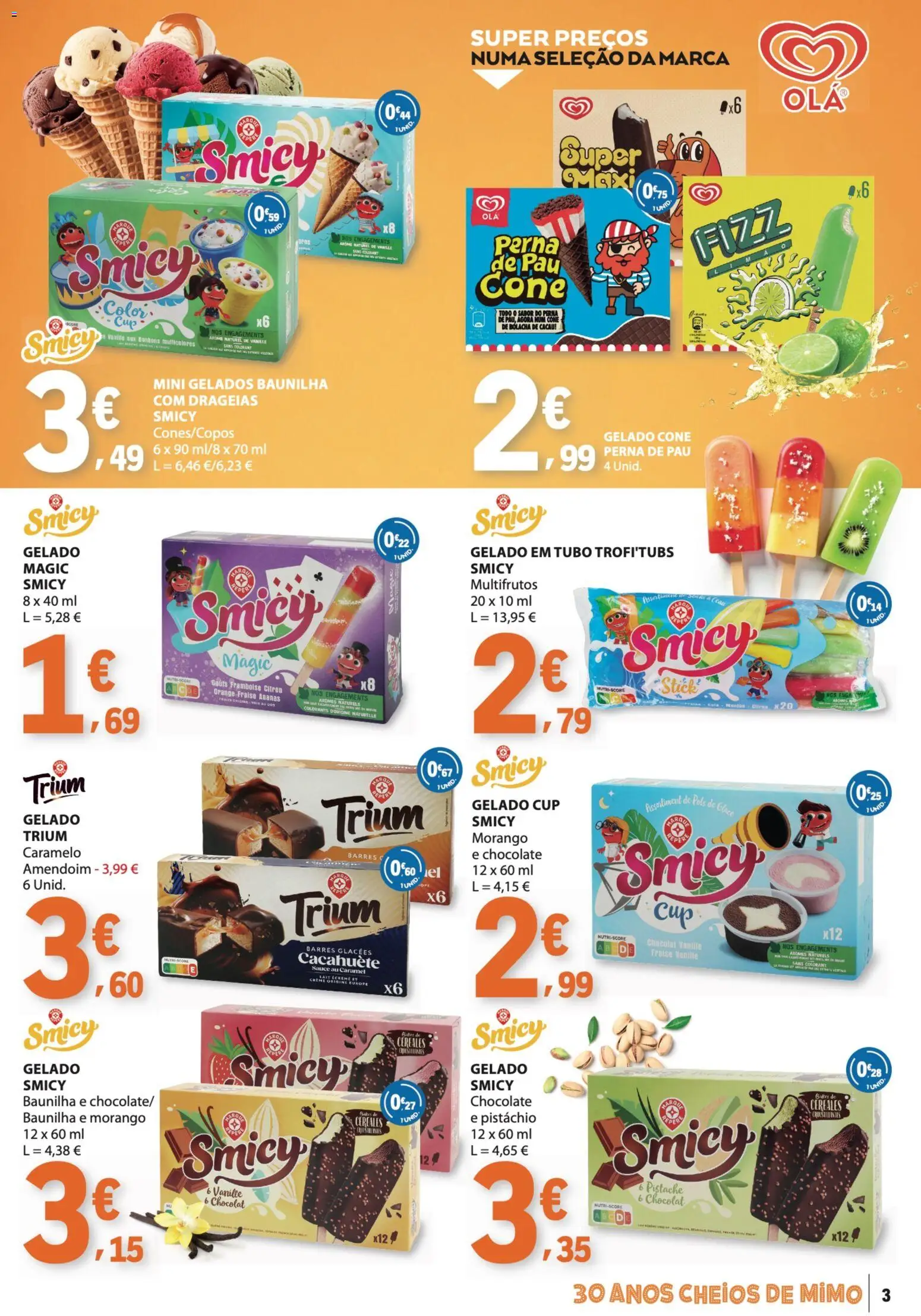 E.Leclerc folheto Bebidas, Gelados e Iogurtes │ válido de 16.06.2026 | Página: 3 | Produtos: Gelado, Chocolate