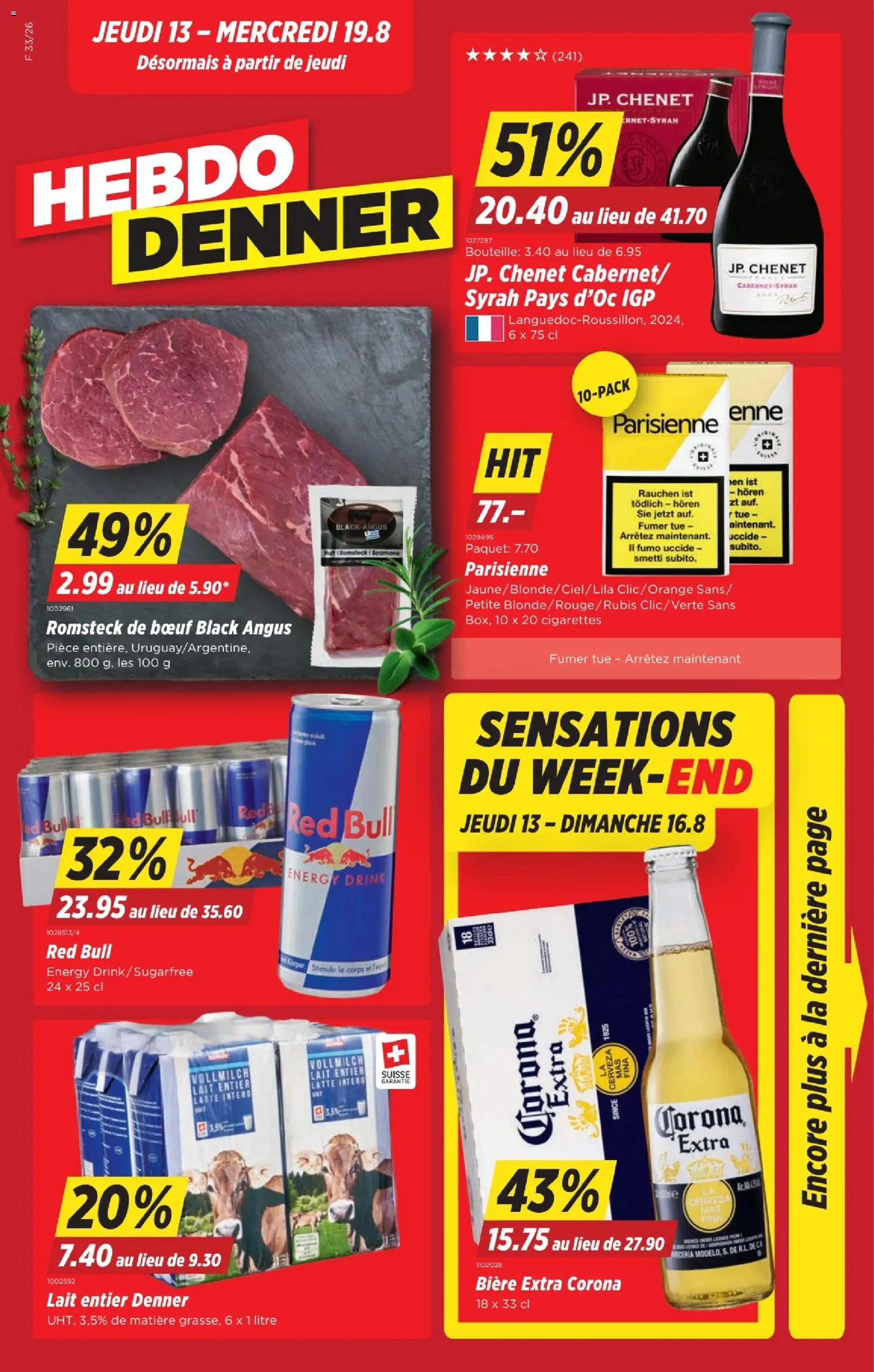 Denner aktionen FR – gültig ab 13.08.2026 | Seite: 1 | Produkte: Red bull, Corona Extra