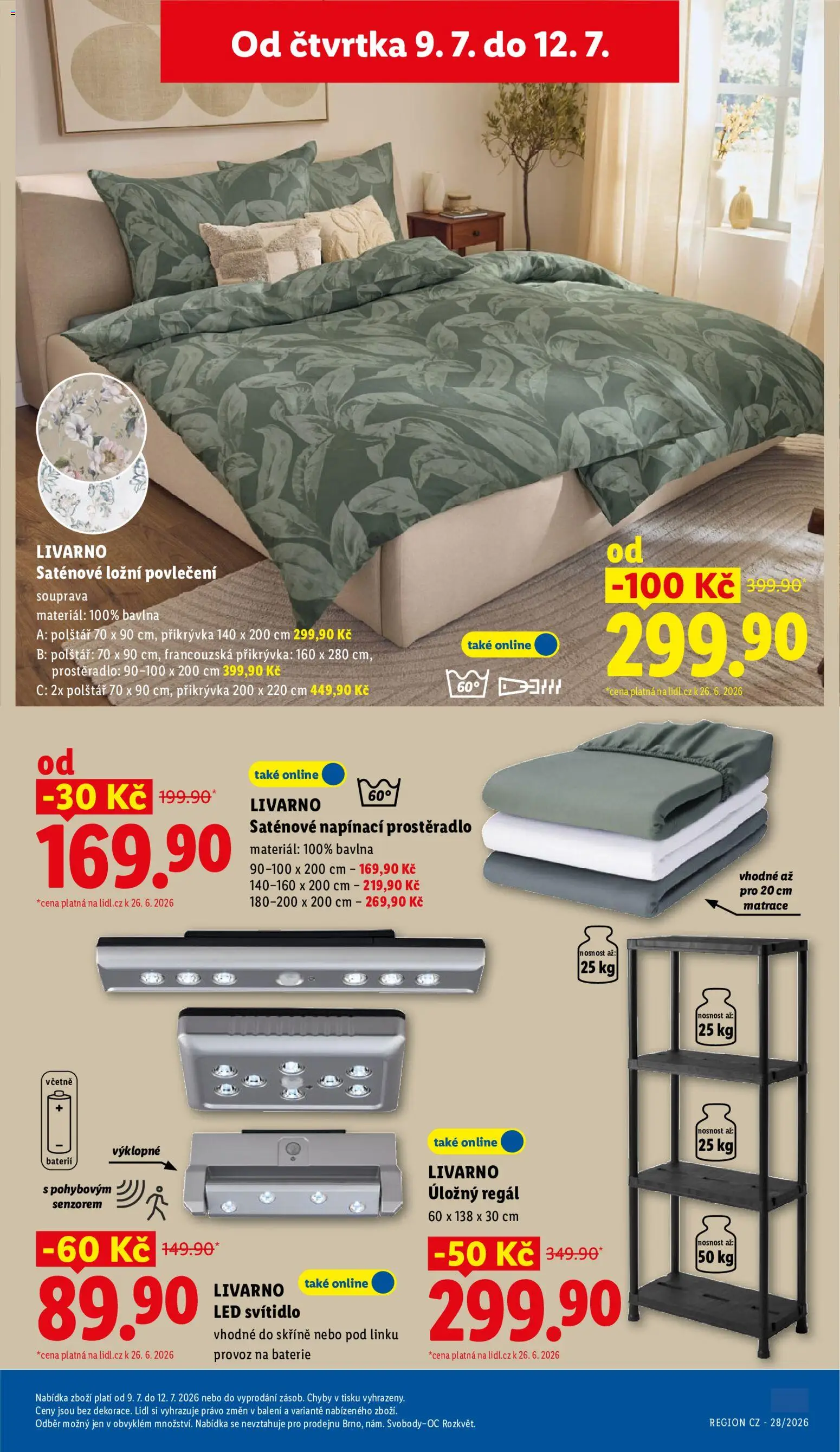 Lidl leták - Spotřební zboží od 06.07.2026 | Strana: 19 | Produkty: Skříně, Přikrývka, Prostěradlo, LED