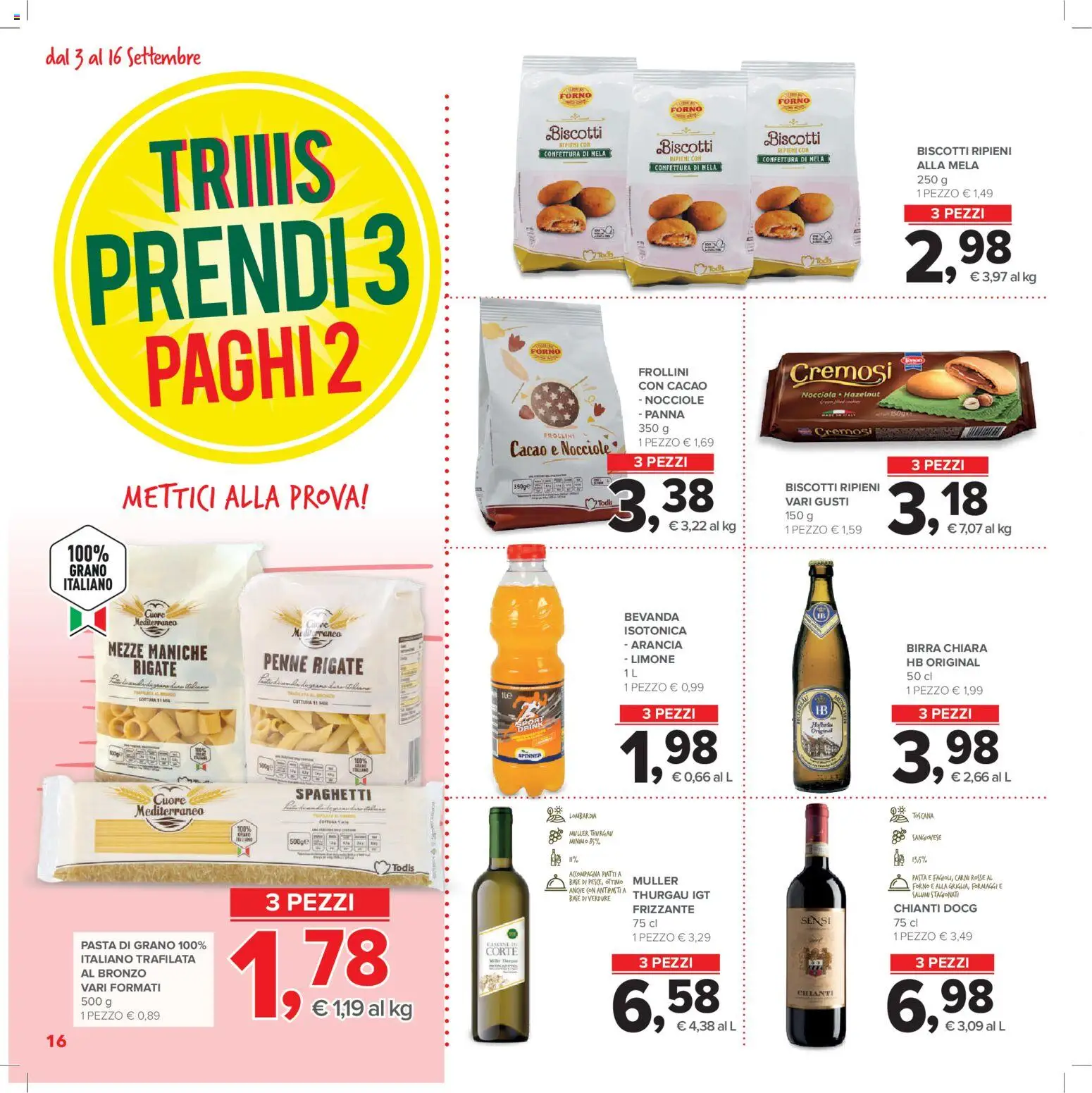 Volantino Todis del 03/09/2026 | Pagina: 16 | Prodotti: Piatti, Verdure, Limone, Frollini