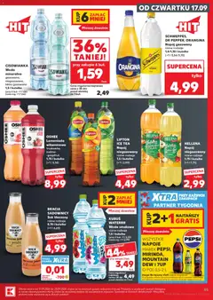 Pogląd oferty "KUBUŚ WATERRR Woda smakowa, Woda smakowa różne rodzaje 1,5 l butelka" - ważna od 17.09.2026 | Strona: 45 | Produkty: Gruszka, Cisowianka, Malina, Tonic