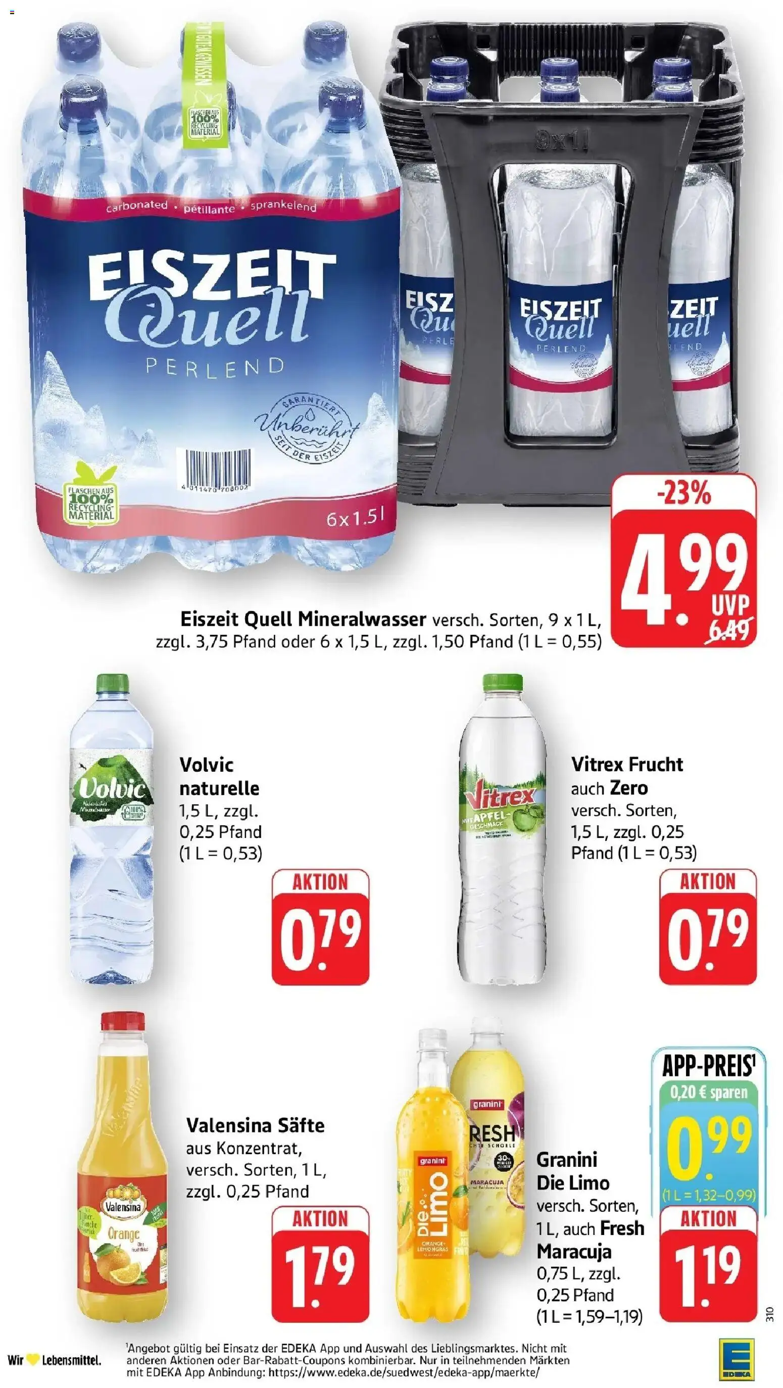 Edeka prospekt Ettenheim – gültig ab 08.06.2026 | Seite: 34 | Produkte: Äpfel, Valensina, Granini die limo, Volvic