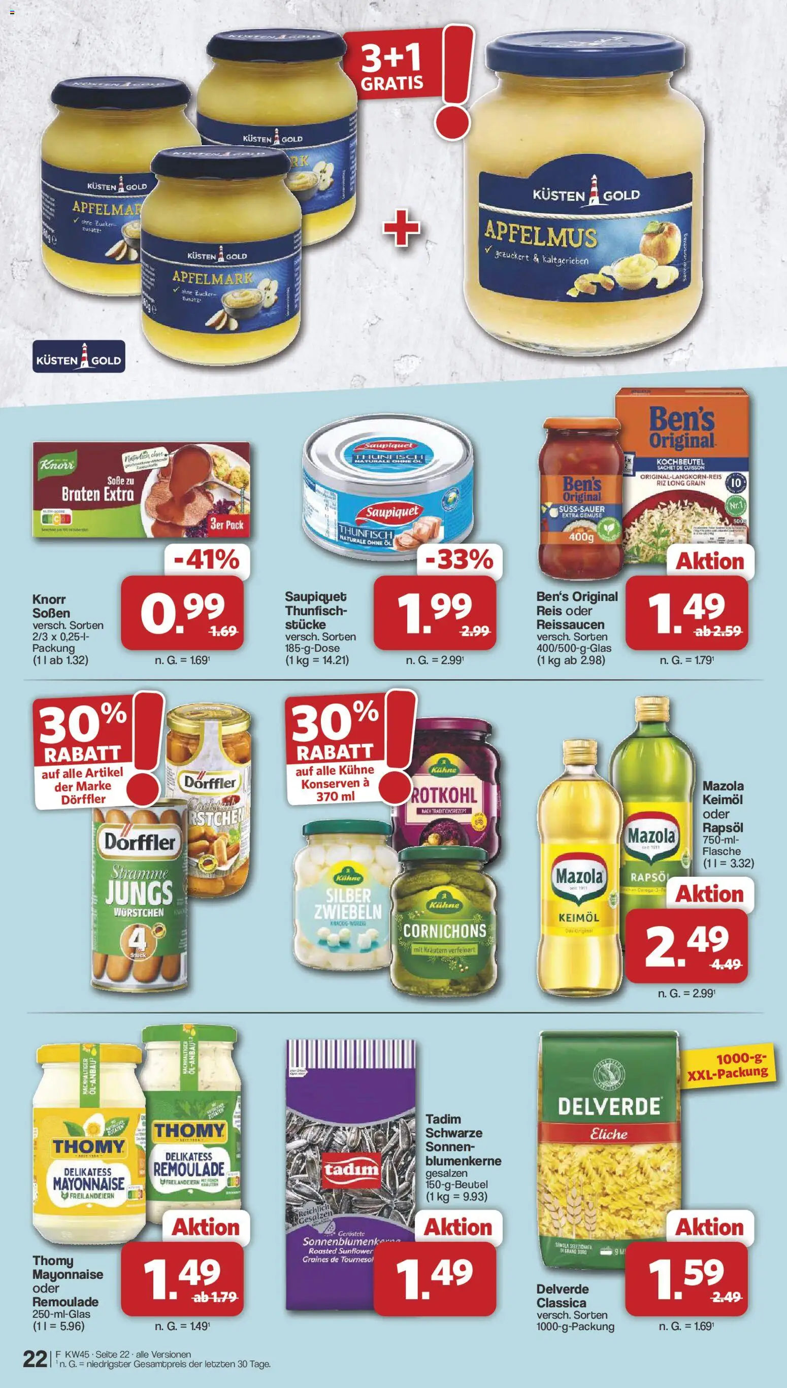Famila Nordwest Kusten Days – gültig ab 02.11.2026 | Seite: 22 | Produkte: Öl, Rapsöl, Zwiebeln, Soße
