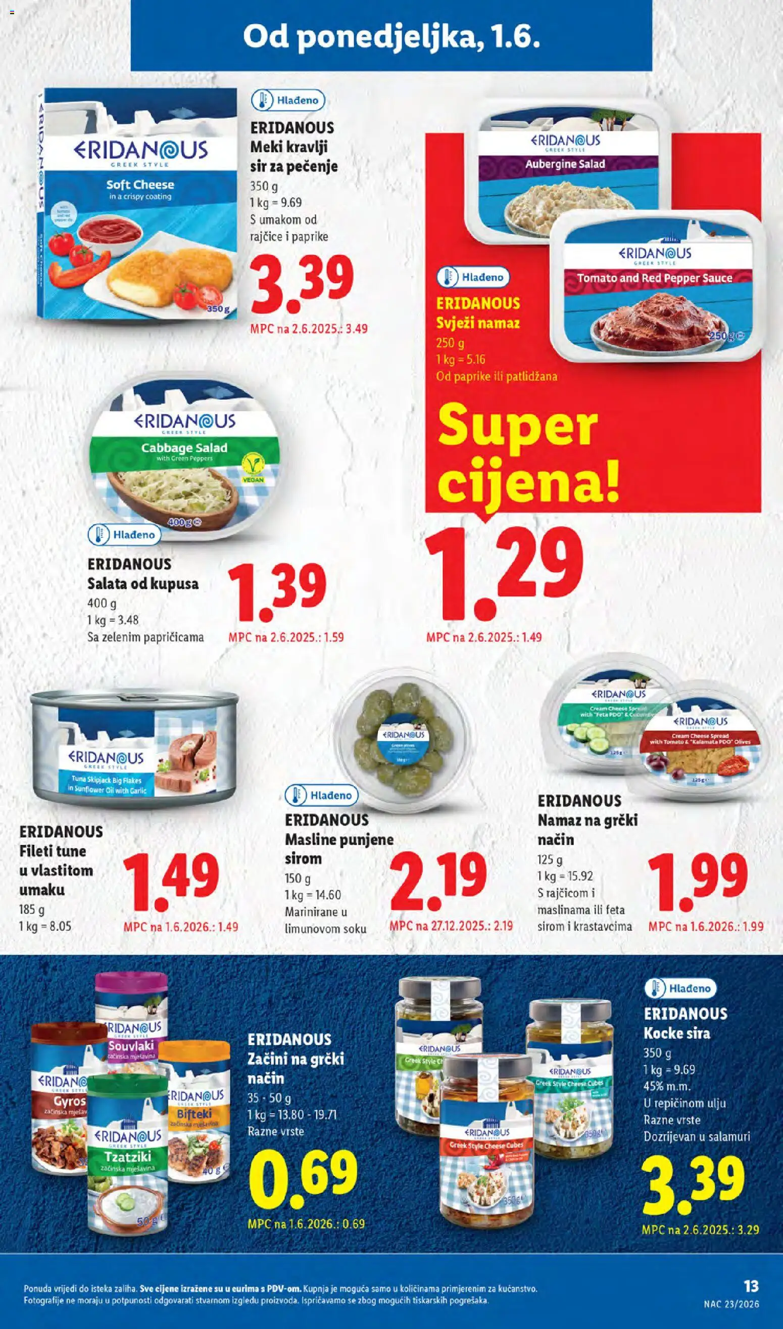 Lidl katalog | vrijedi od 01.06.2026 | Stranica: 13 | Proizvodi: Feta, Sir, Začini, Namaz