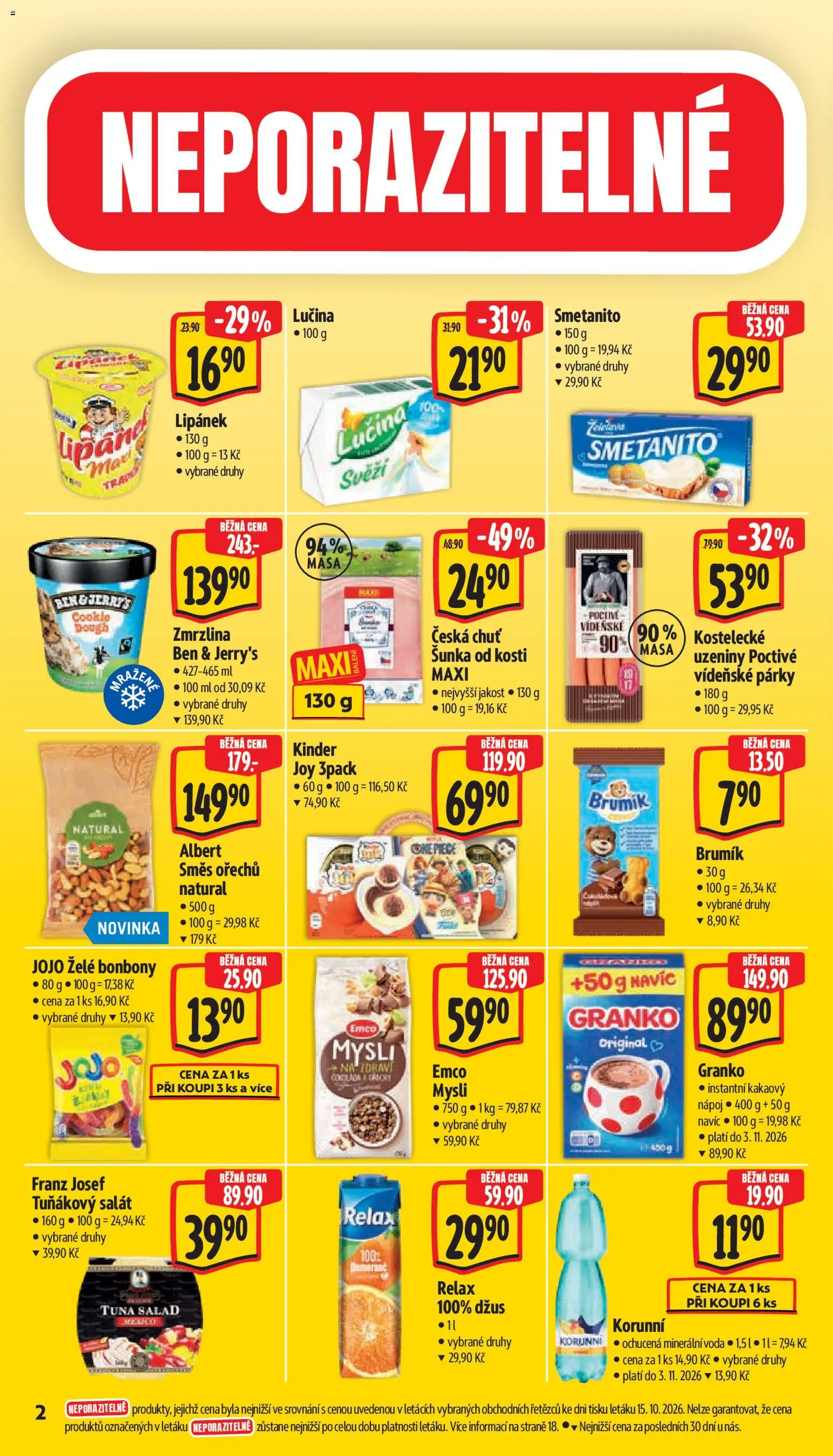 Albert leták - Supermarket od 21.10.2026 | Strana: 6 | Produkty: Šunka od kosti, Šunka, Ben & Jerry's zmrzlina, Tuňákový salát