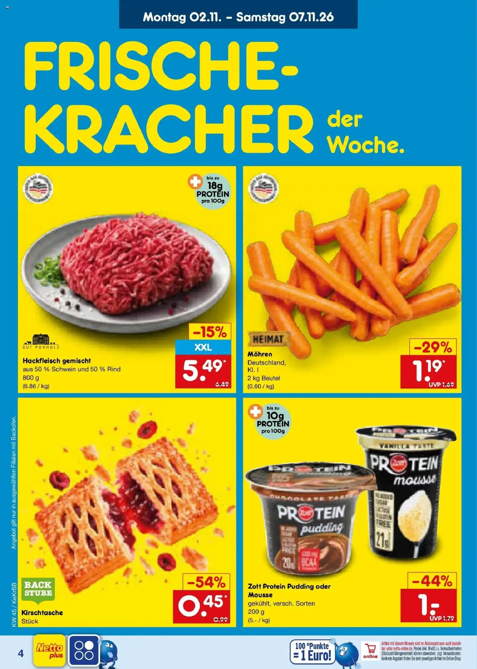 Netto Marken-Discount Prospekt Kruft – gültig ab 02.11.2026 | Seite: 6 | Produkte: Pudding, Mohren, Hackfleisch