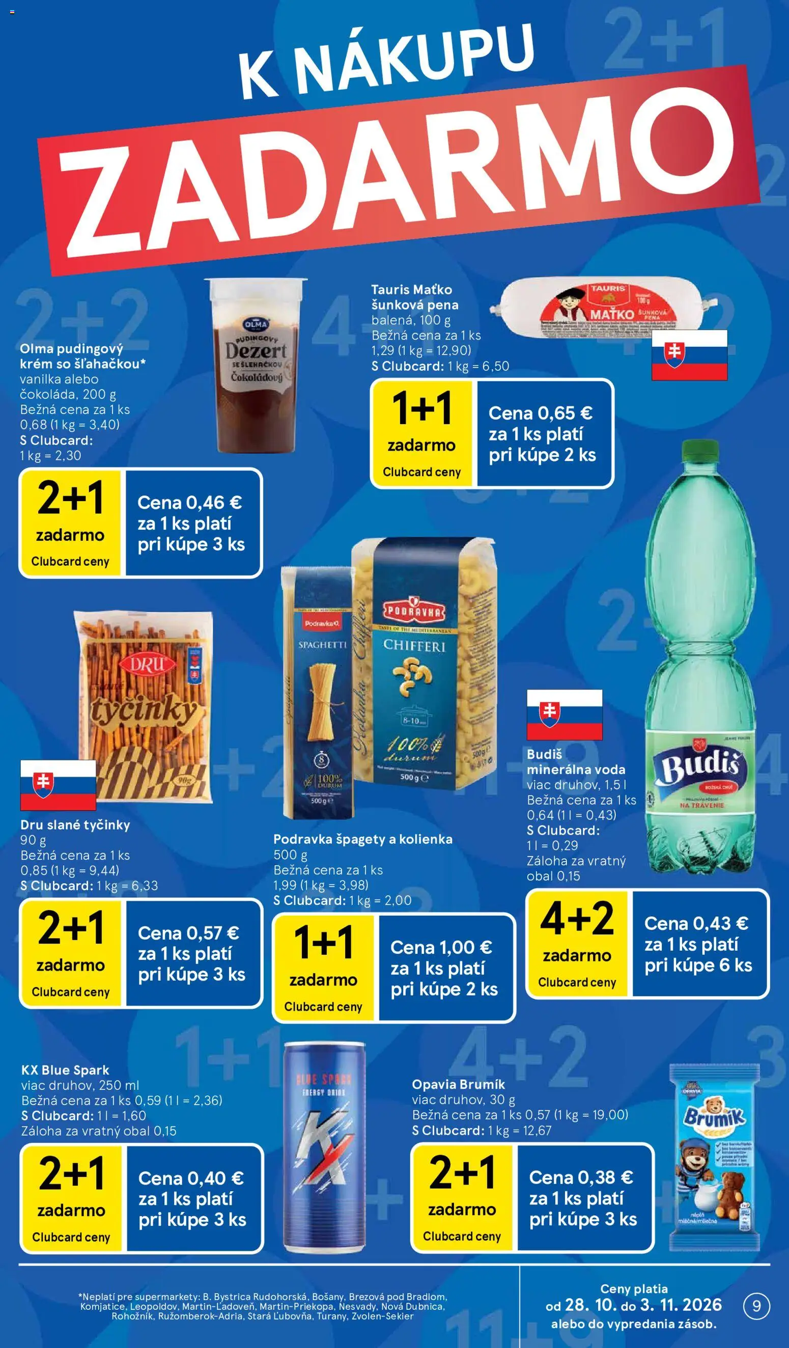 Nové Tesco akcie – leták je platný od 28.10.2026 | Strana: 9 | Produkty: Budiš, Dezert, Pena, Vanilka