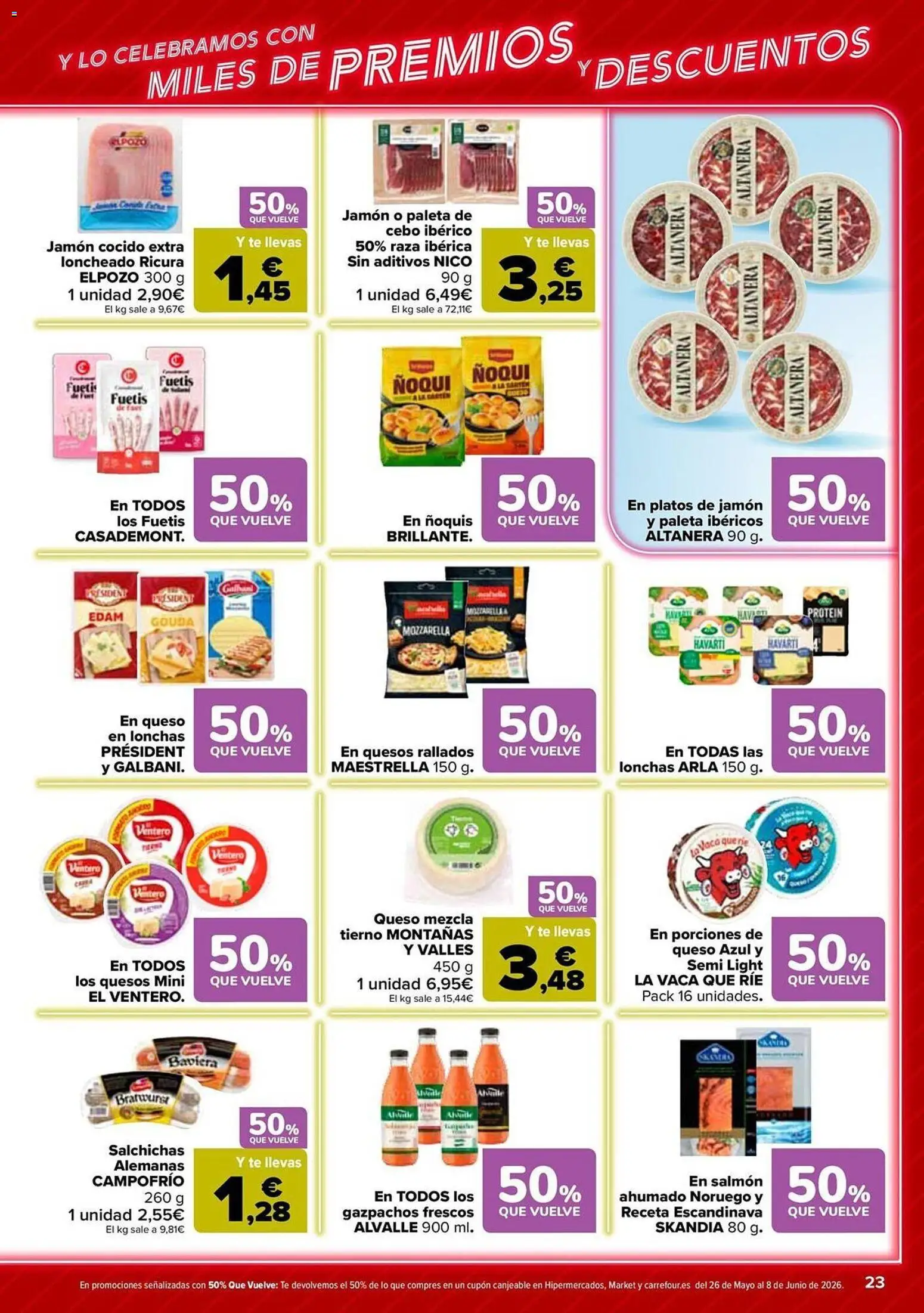 Carrefour folleto │ válido desde el 12.05.2026 | Página: 23 | Productos: Queso, Jamón cocido, Té, Loncheado