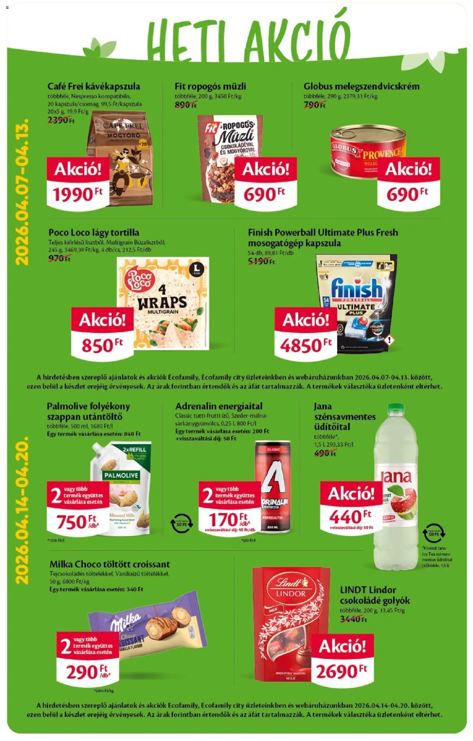EcoFamily akciós ujság - amely érvényes a következő dátumtól: 09.04.2026 | Oldal: 2 | Termékek: Müzli, Csokoládé, Szappan, Tea