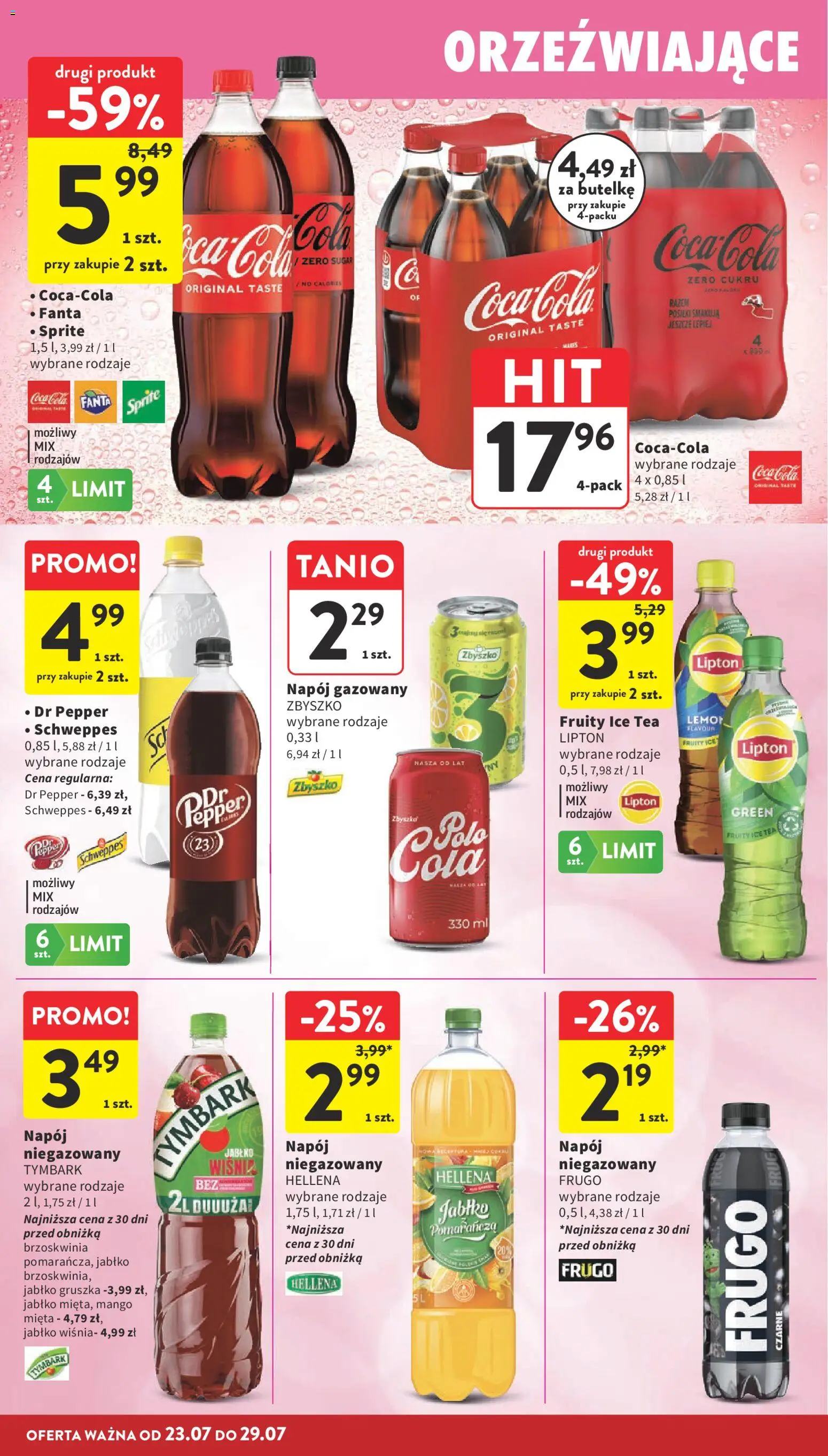 Intermarche gazetka od 23.07.2026 | Strona: 28 | Produkty: Ice Tea, Sprite, Coca cola, Mięta