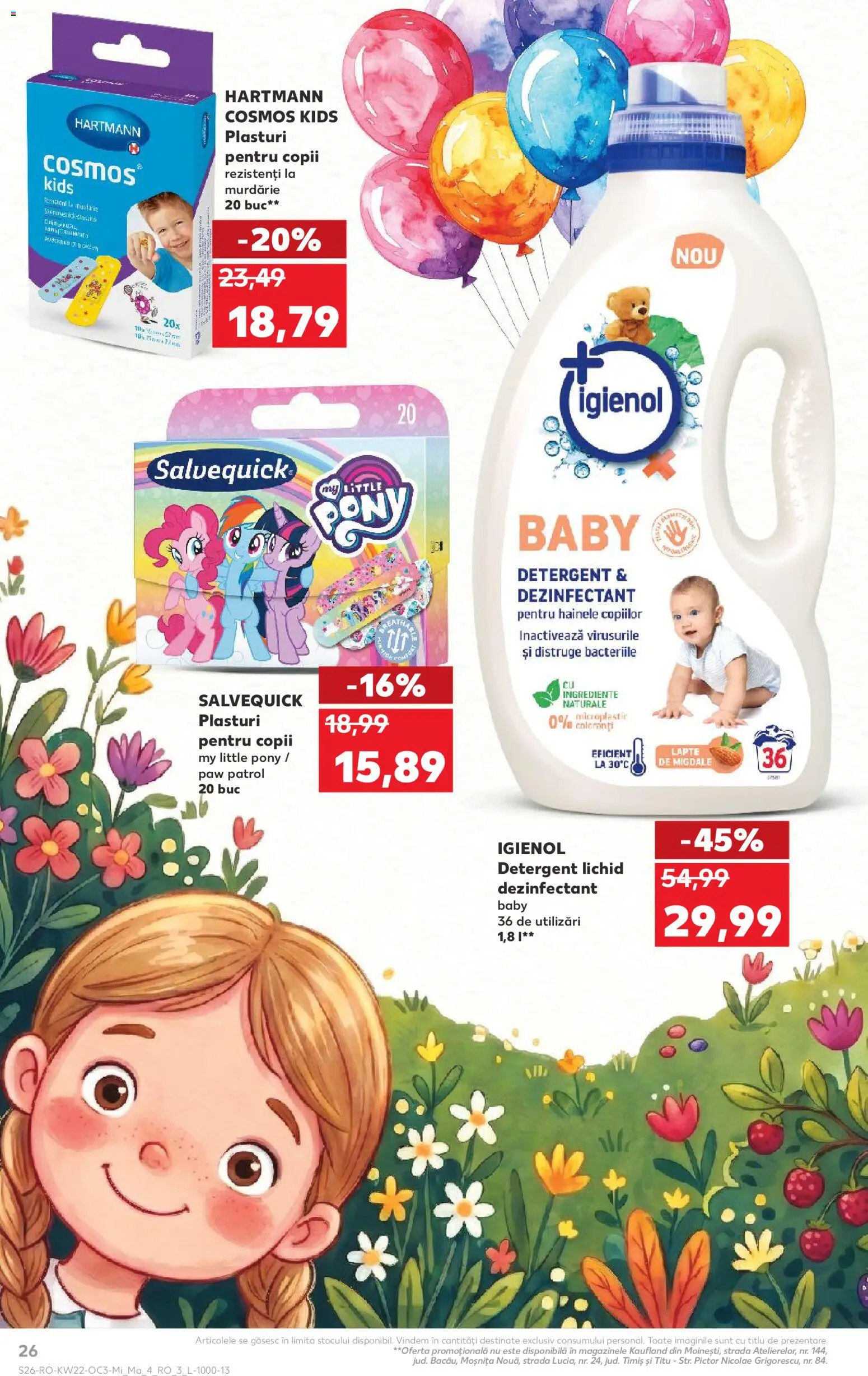 Noul catalog Kaufland – valabil de la 27.05.2026 | Pagină: 26 | Produse: Plasturi, Migdale, Lapte, Detergent