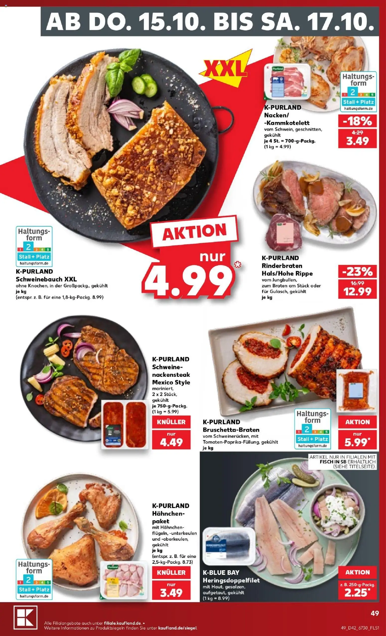 Kaufland Prospekt Zeitz – gültig ab 12.10.2026 | Seite: 55 | Produkte: Rinderbraten, Hahnchen, Schweinebauch, Fisch