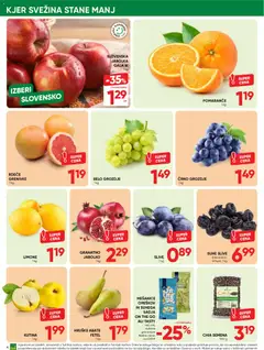 Tuš katalog akcije – veljaven od 30.09.2026 | Stran: 4 | Izdelki: Grozdje, Suhe slive, Pomarance, Hruške