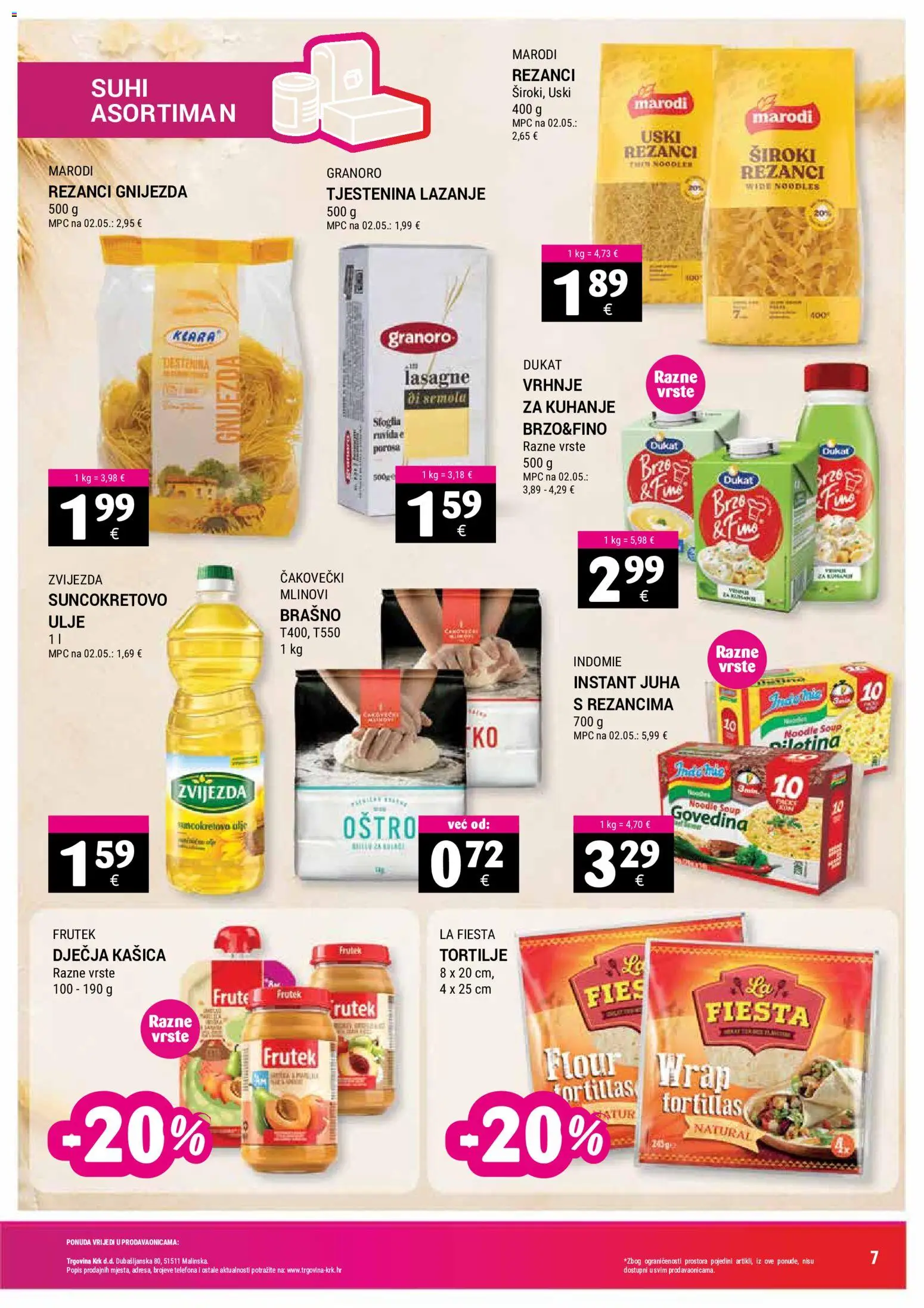Trgovina Krk katalog | vrijedi od 16.09.2026 | Stranica: 7 | Proizvodi: Lasagne, Ulje, Brašno, Noodle